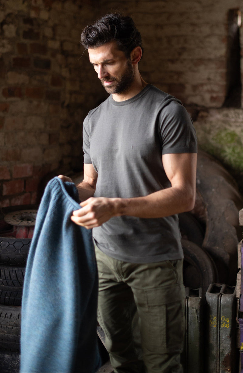 Mens Superfine Mercerised Cotton Knitted T-Shirt