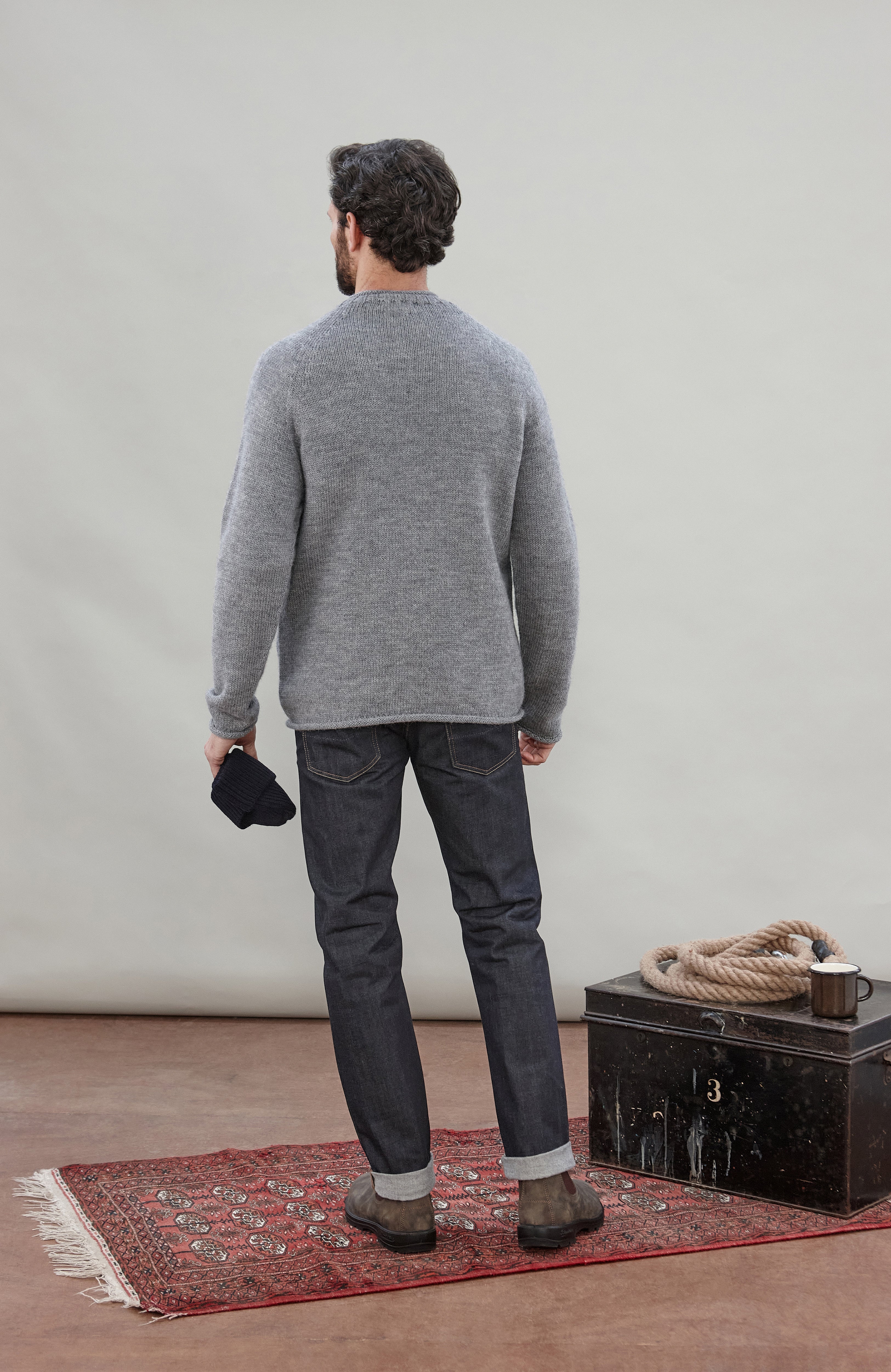 Mens British Wool Fishermans Crew Neck Jumper