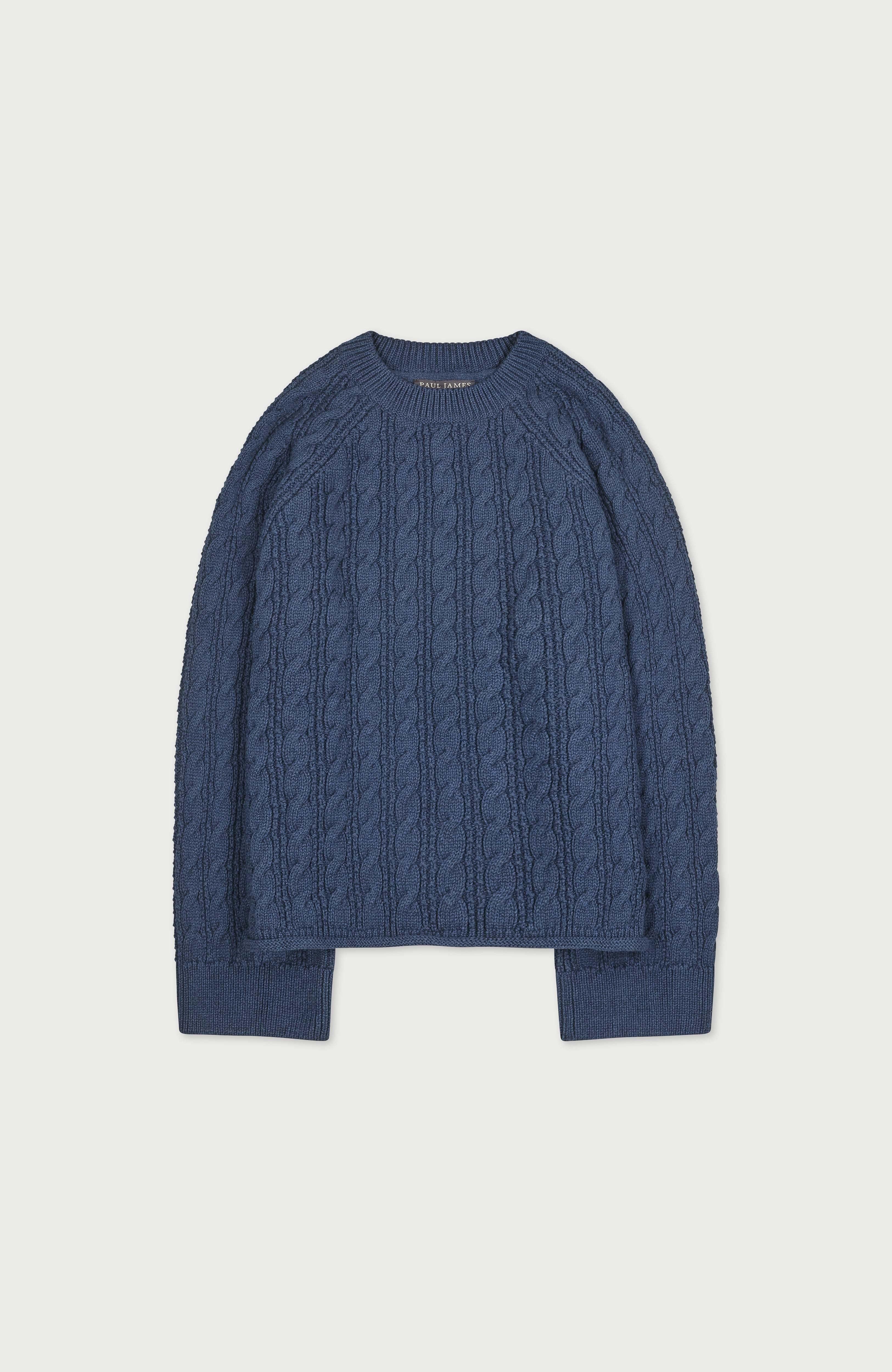 Womens Heavyweight Cotton Textured Cable Jumper