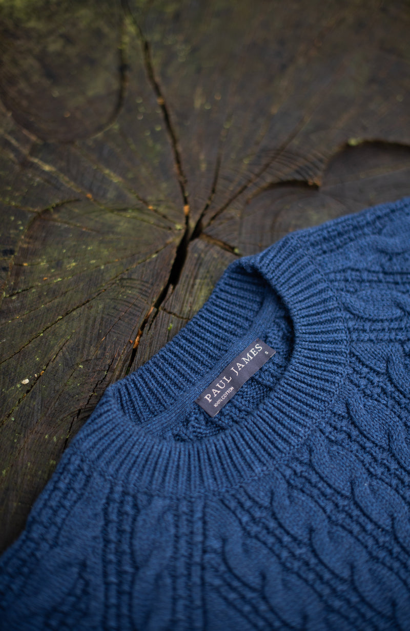 Womens Heavyweight Cotton Textured Cable Jumper