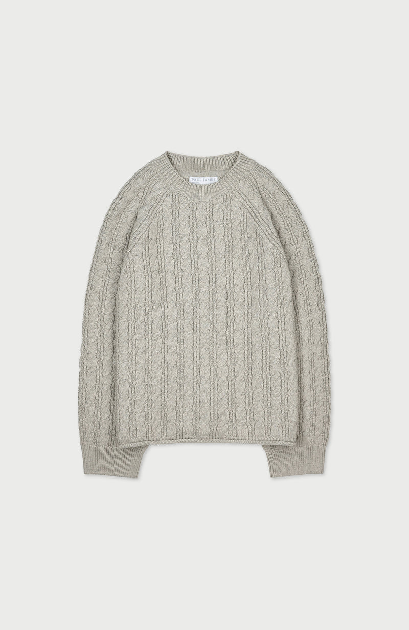 Womens Heavyweight Cotton Textured Cable Jumper