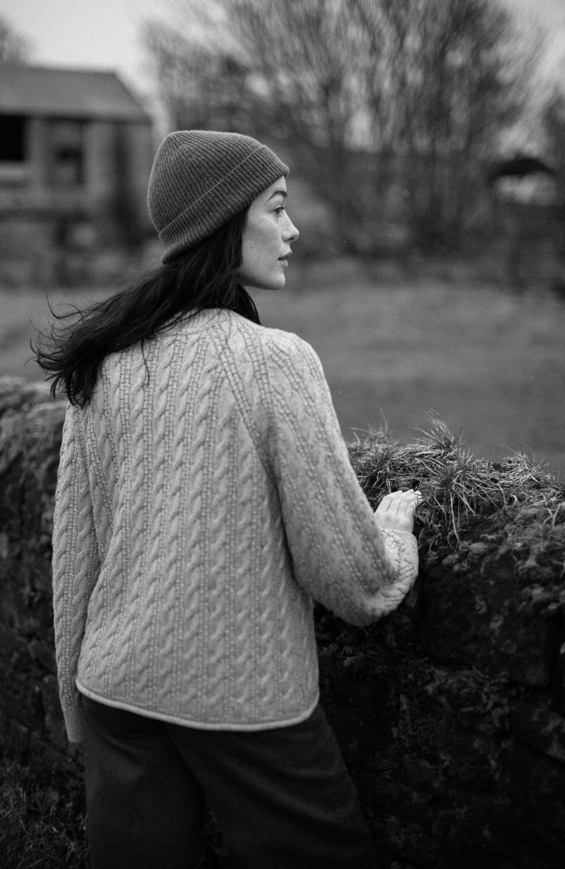 Womens Heavyweight Cotton Textured Cable Jumper