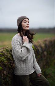 Womens Heavyweight Cotton Textured Cable Jumper