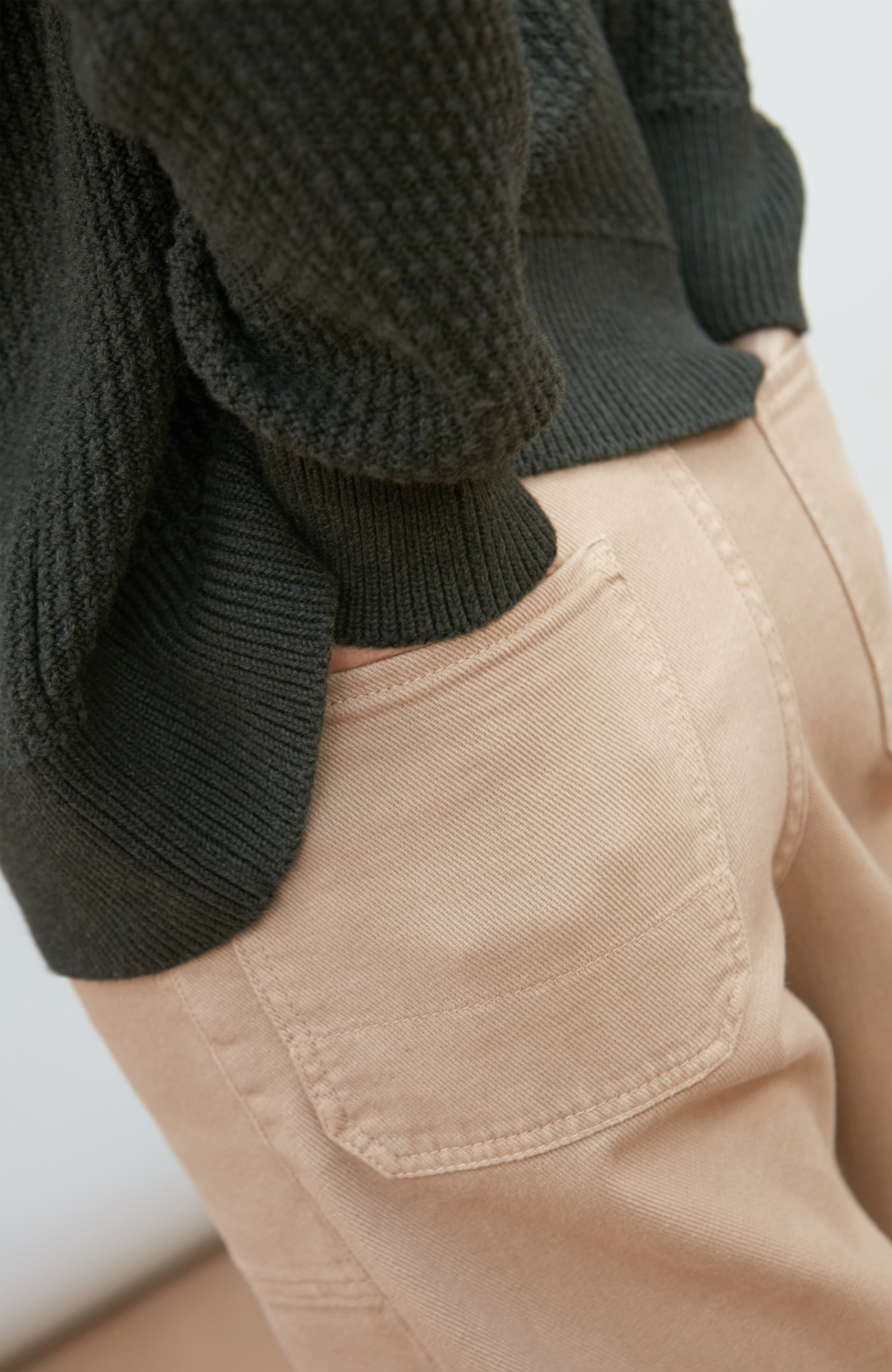 Womens Midweight Cotton Moss Stitch Jumper