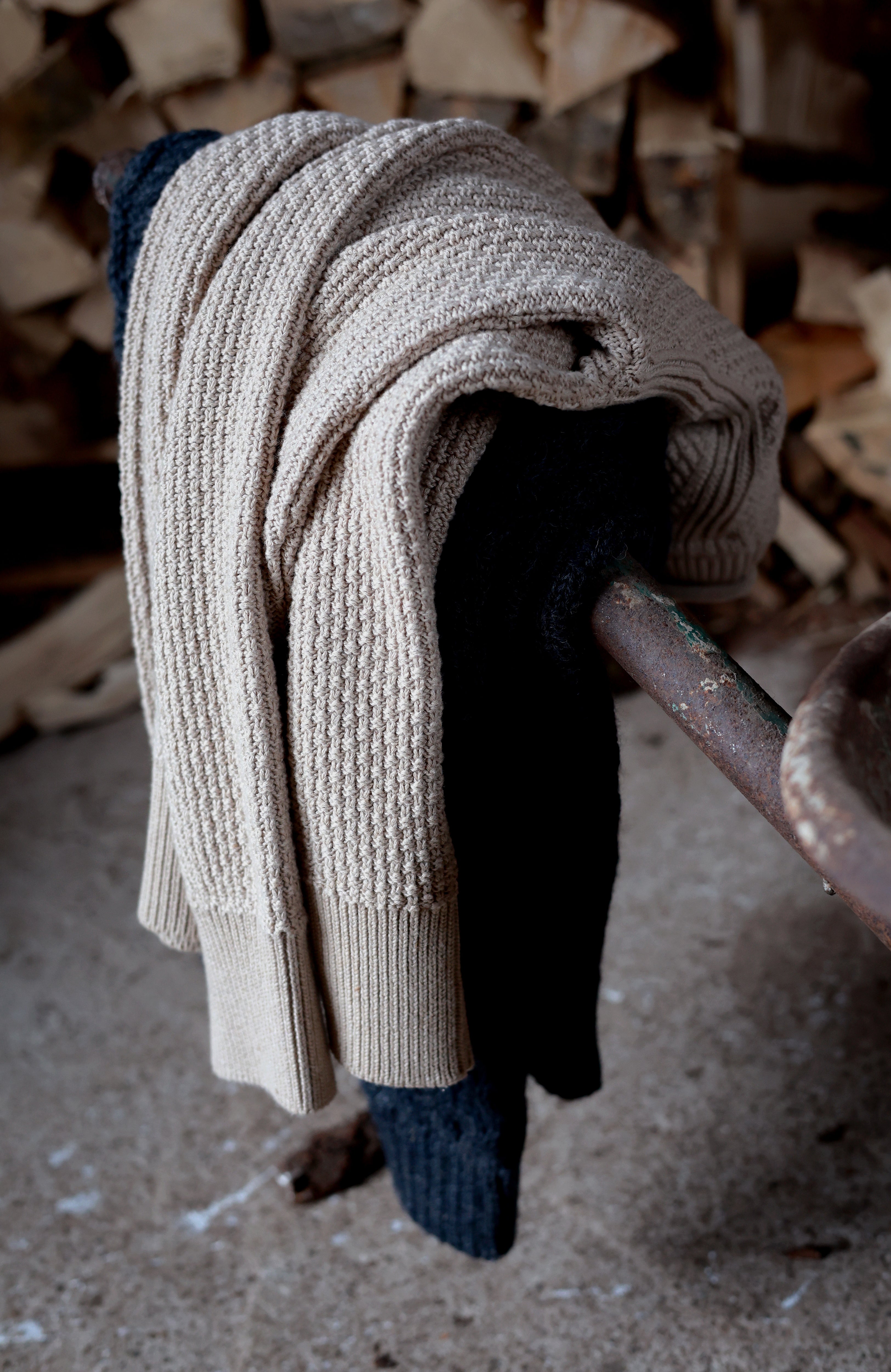 Womens Midweight Cotton Moss Stitch Jumper