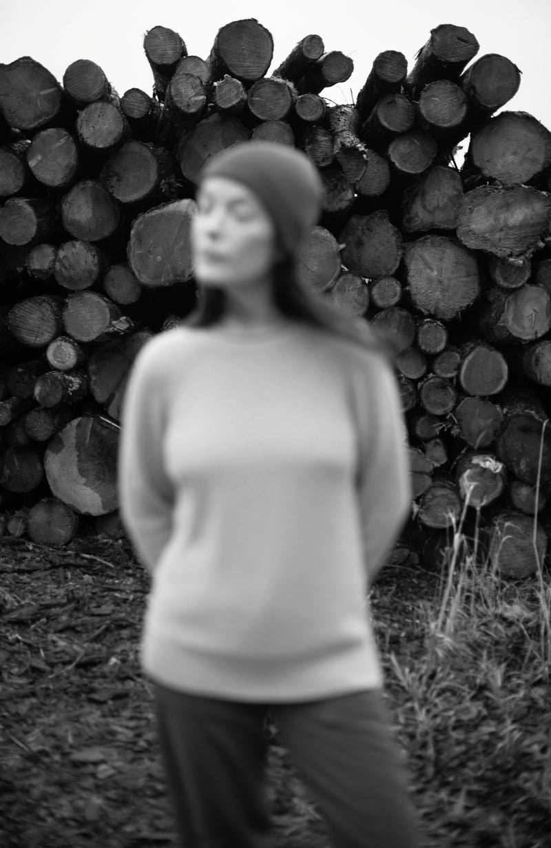 Womens Midweight Cotton Moss Stitch Jumper
