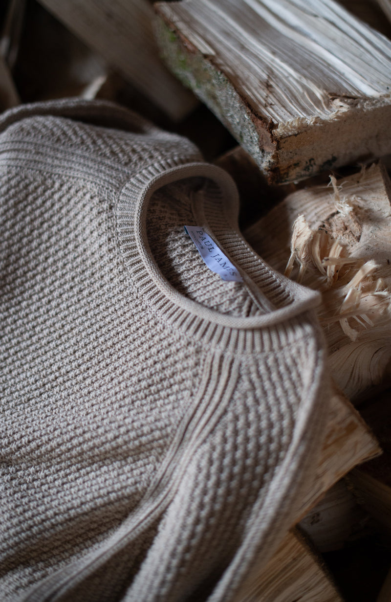 Womens Midweight Cotton Moss Stitch Jumper