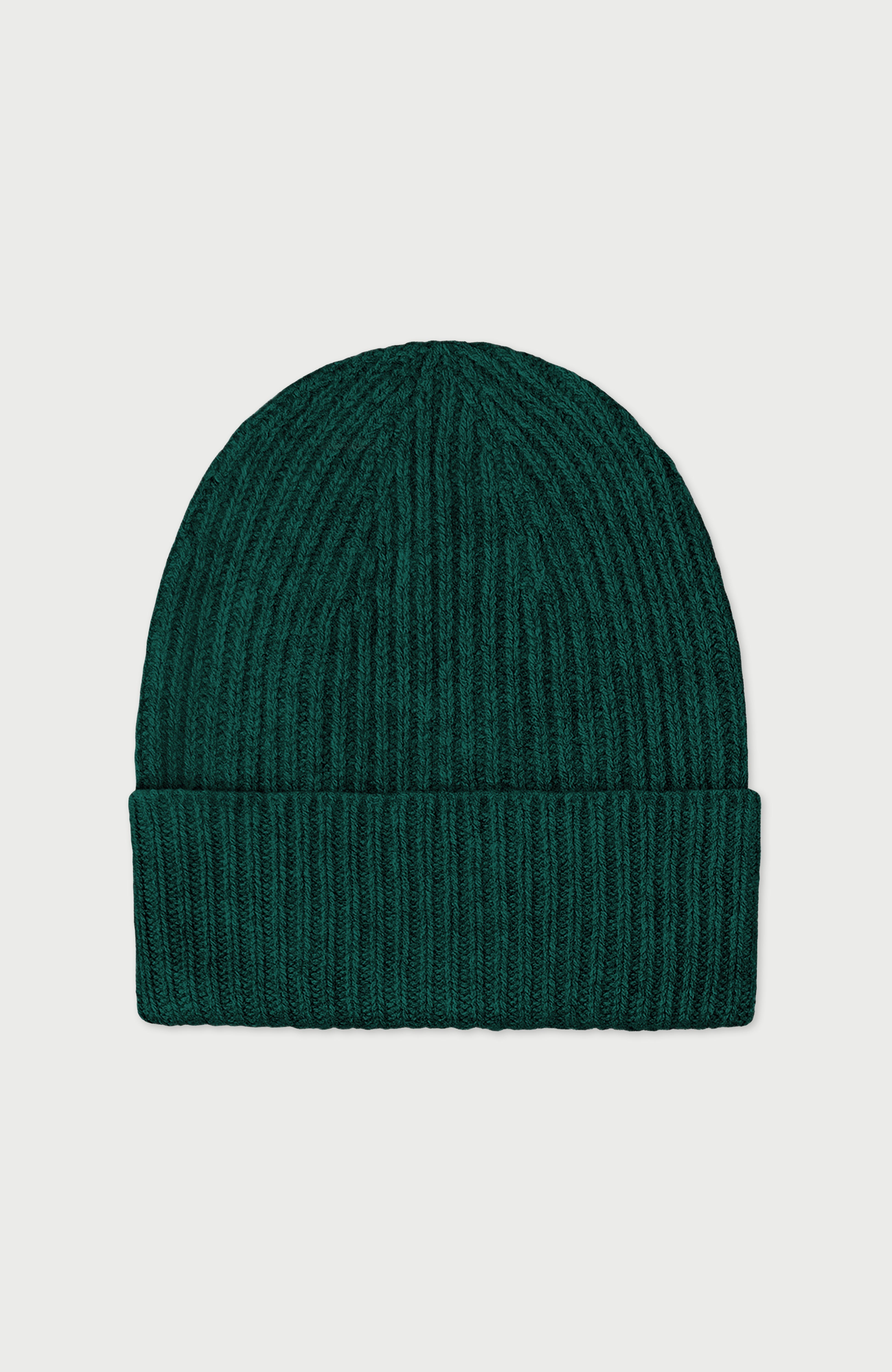 100% Cashmere Ribbed Beanie Hat