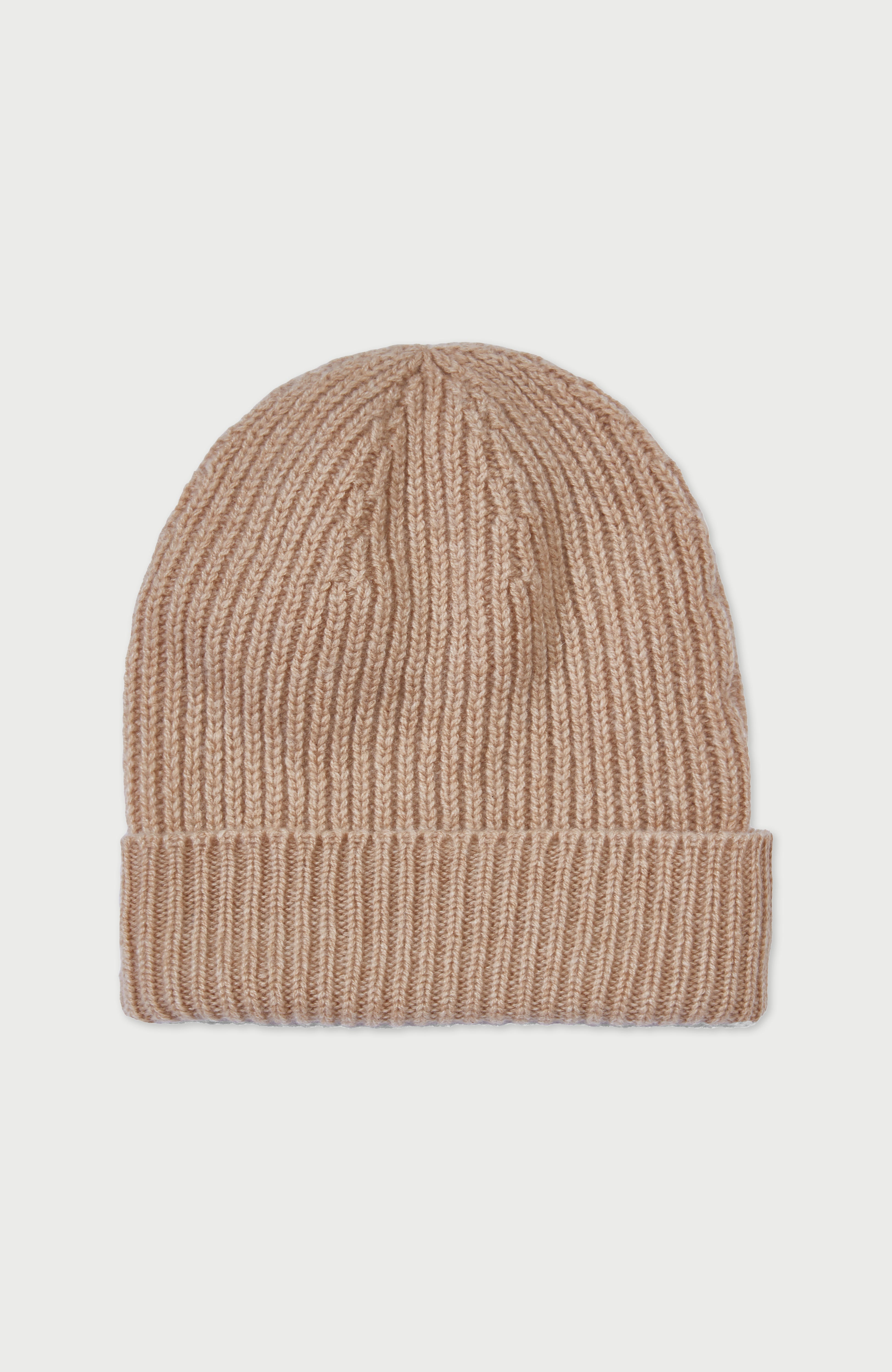100% Cashmere Ribbed Beanie Hat