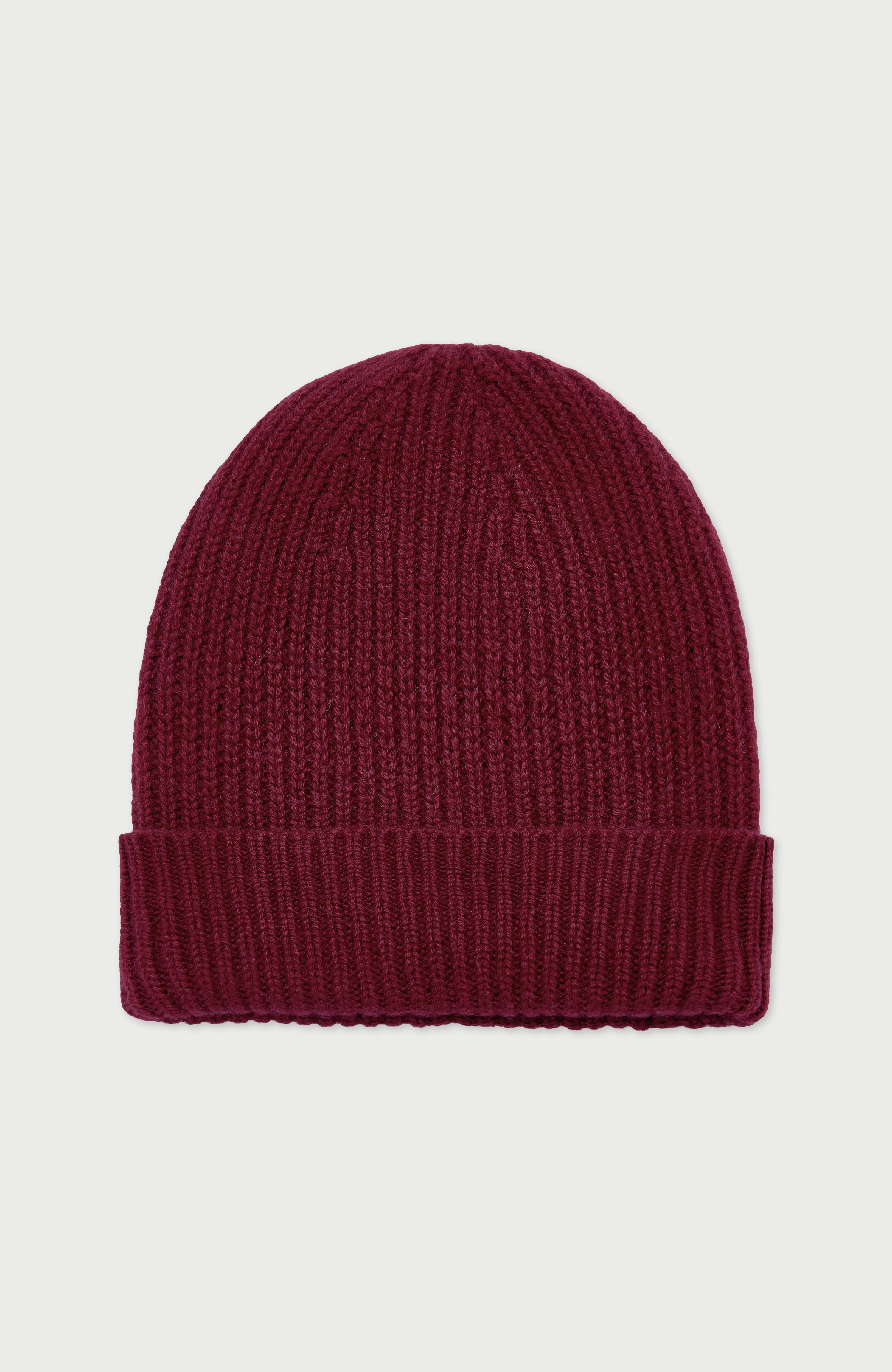 100% Cashmere Ribbed Beanie Hat