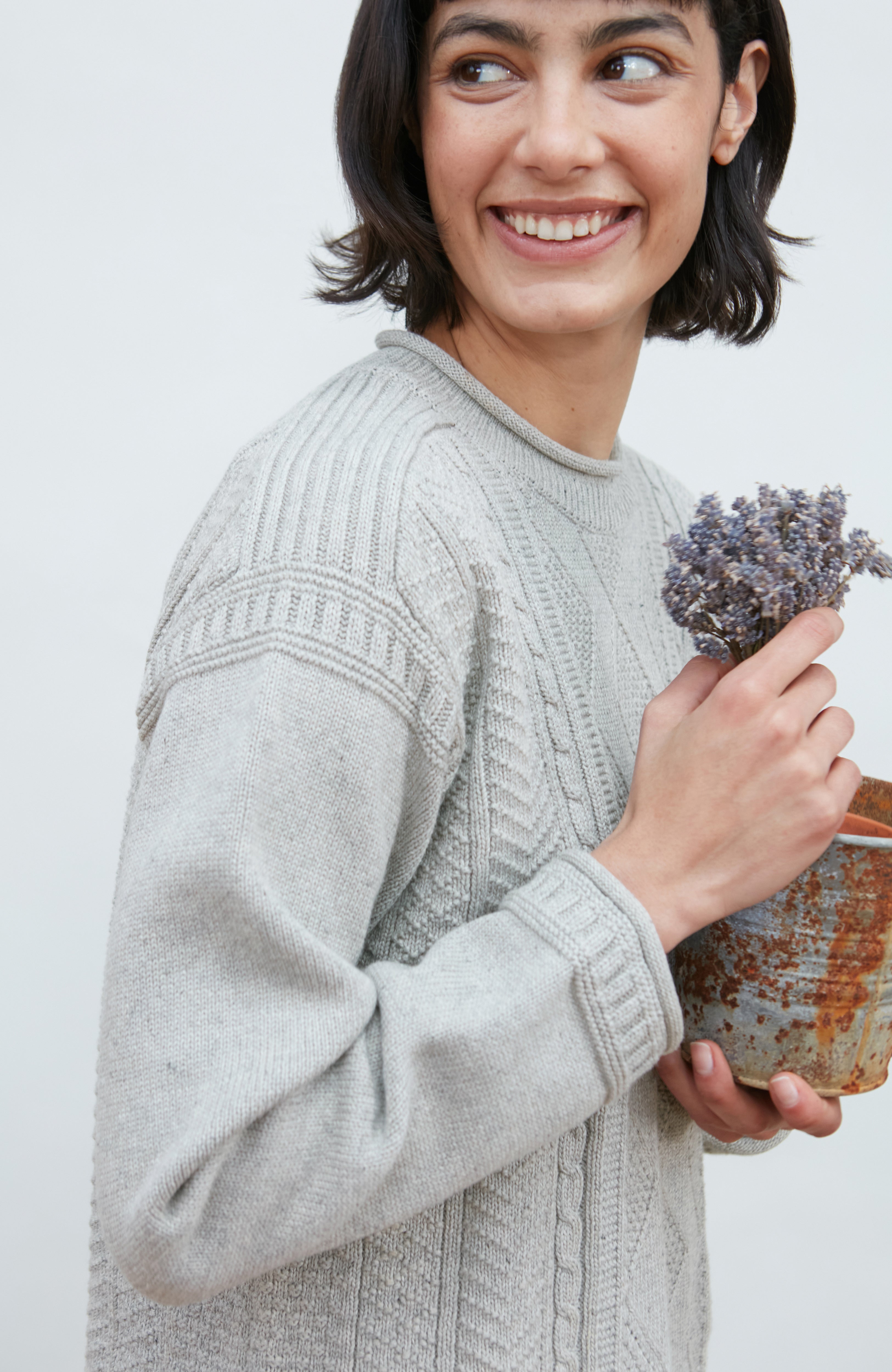 Womens Midweight Cotton Gansey Jumper