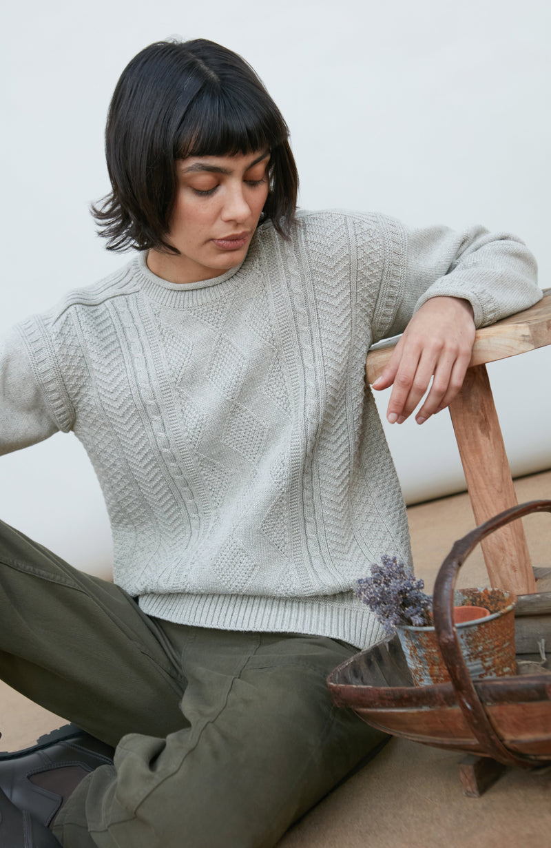 Womens Midweight Cotton Gansey Jumper