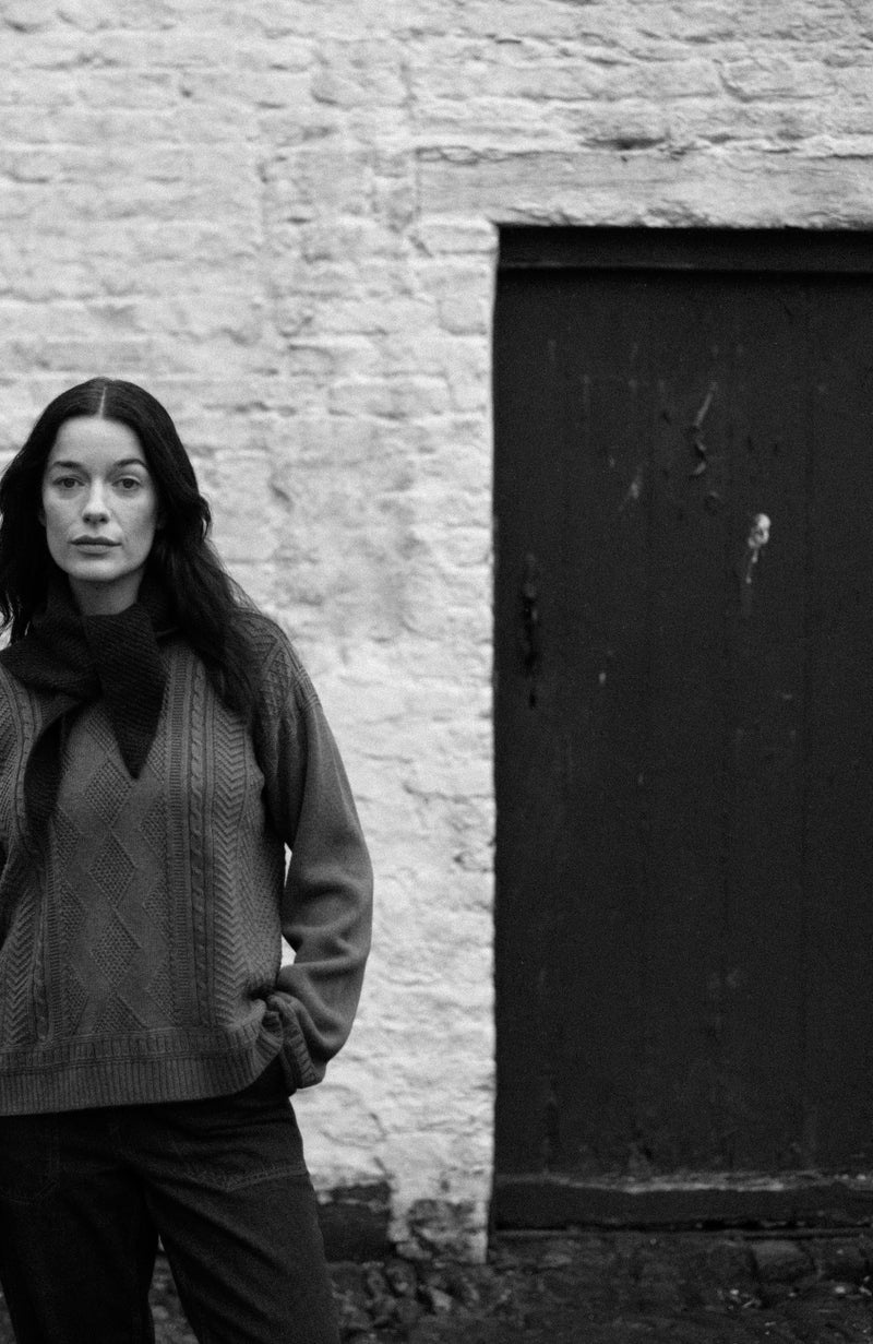 Womens Midweight Cotton Gansey Jumper