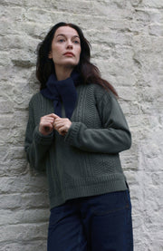 Womens Midweight Cotton Gansey Jumper