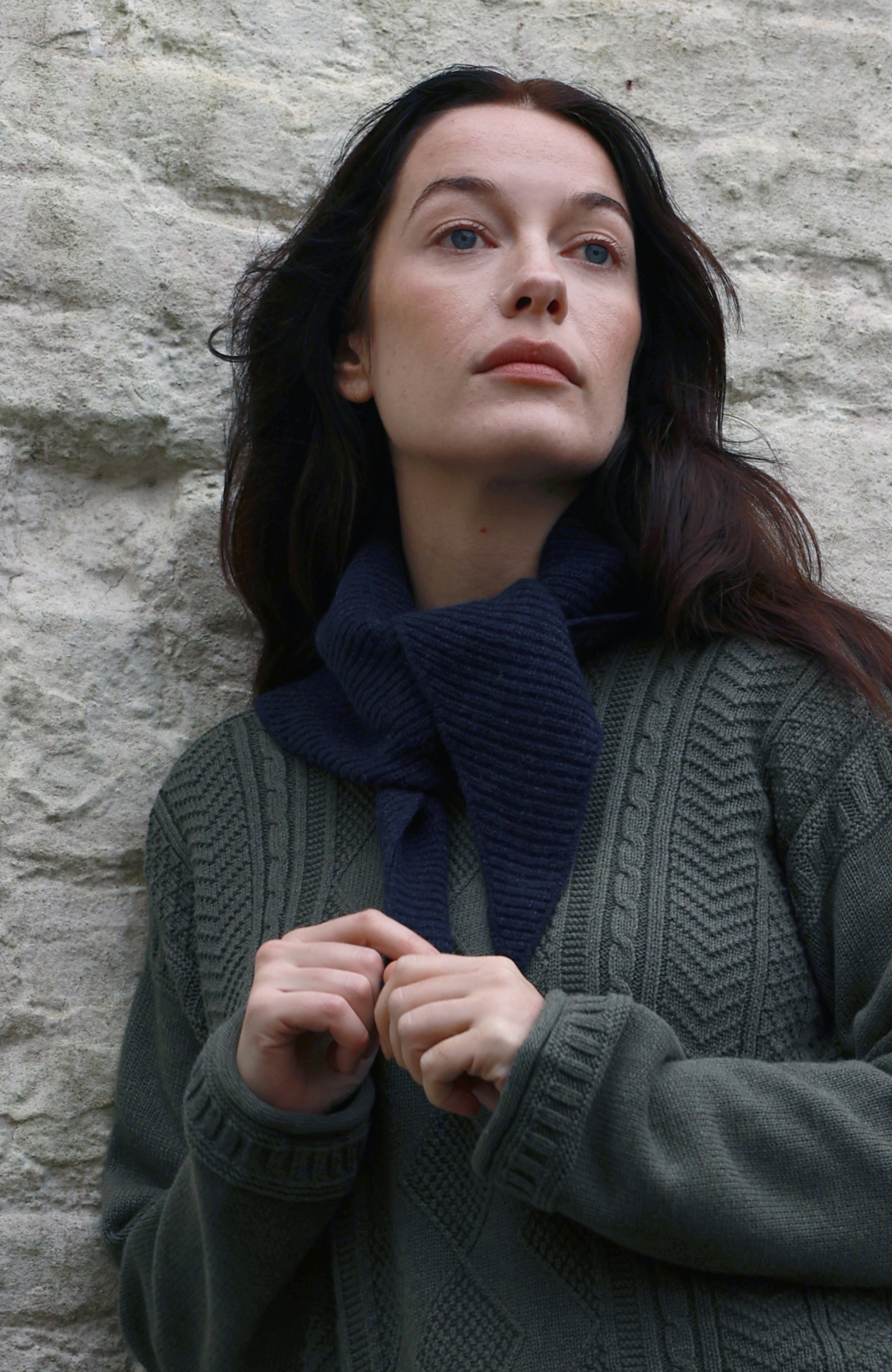 Lambswool Ribbed Triangle Scarf