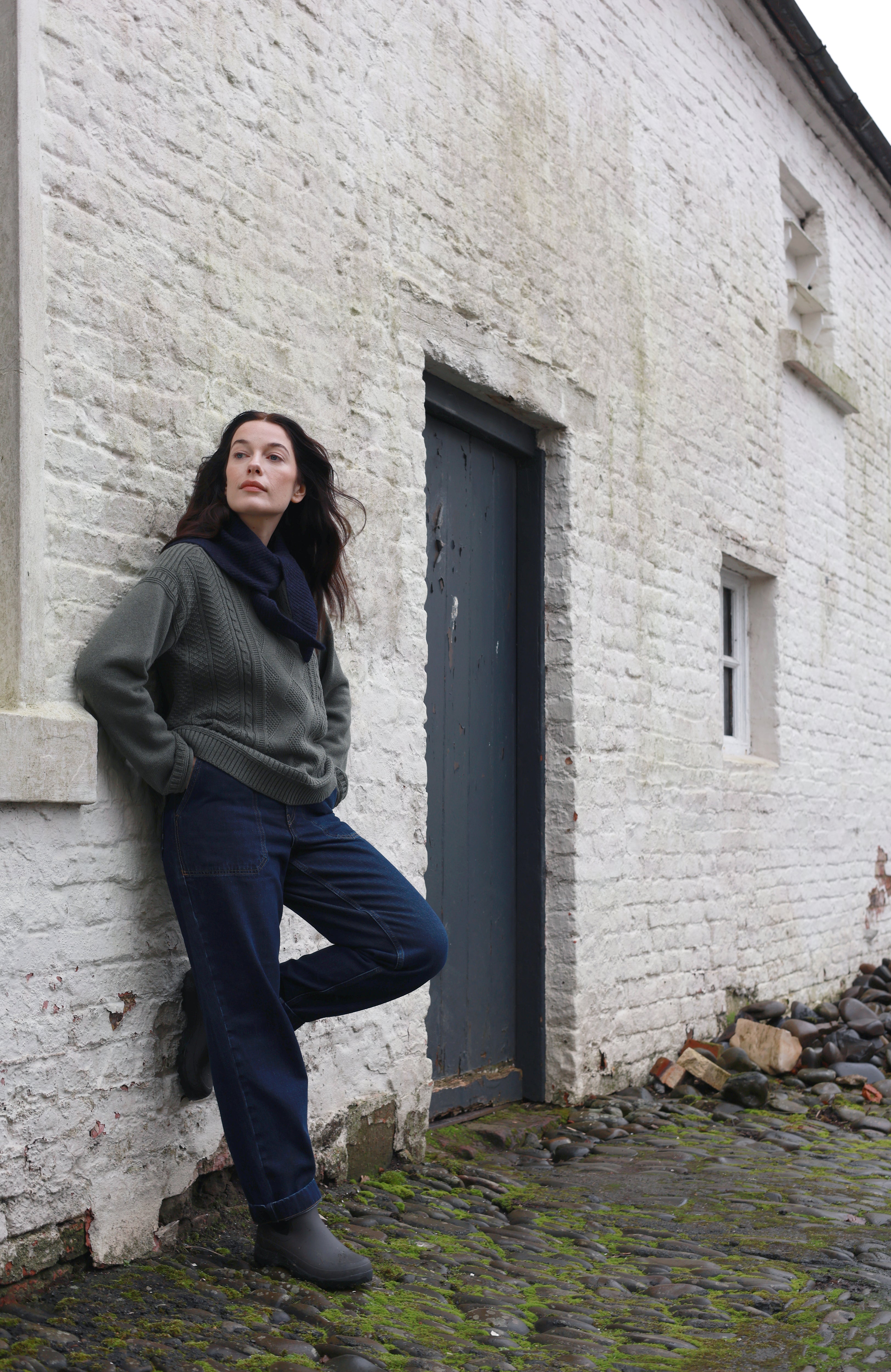 Womens Midweight Cotton Gansey Jumper