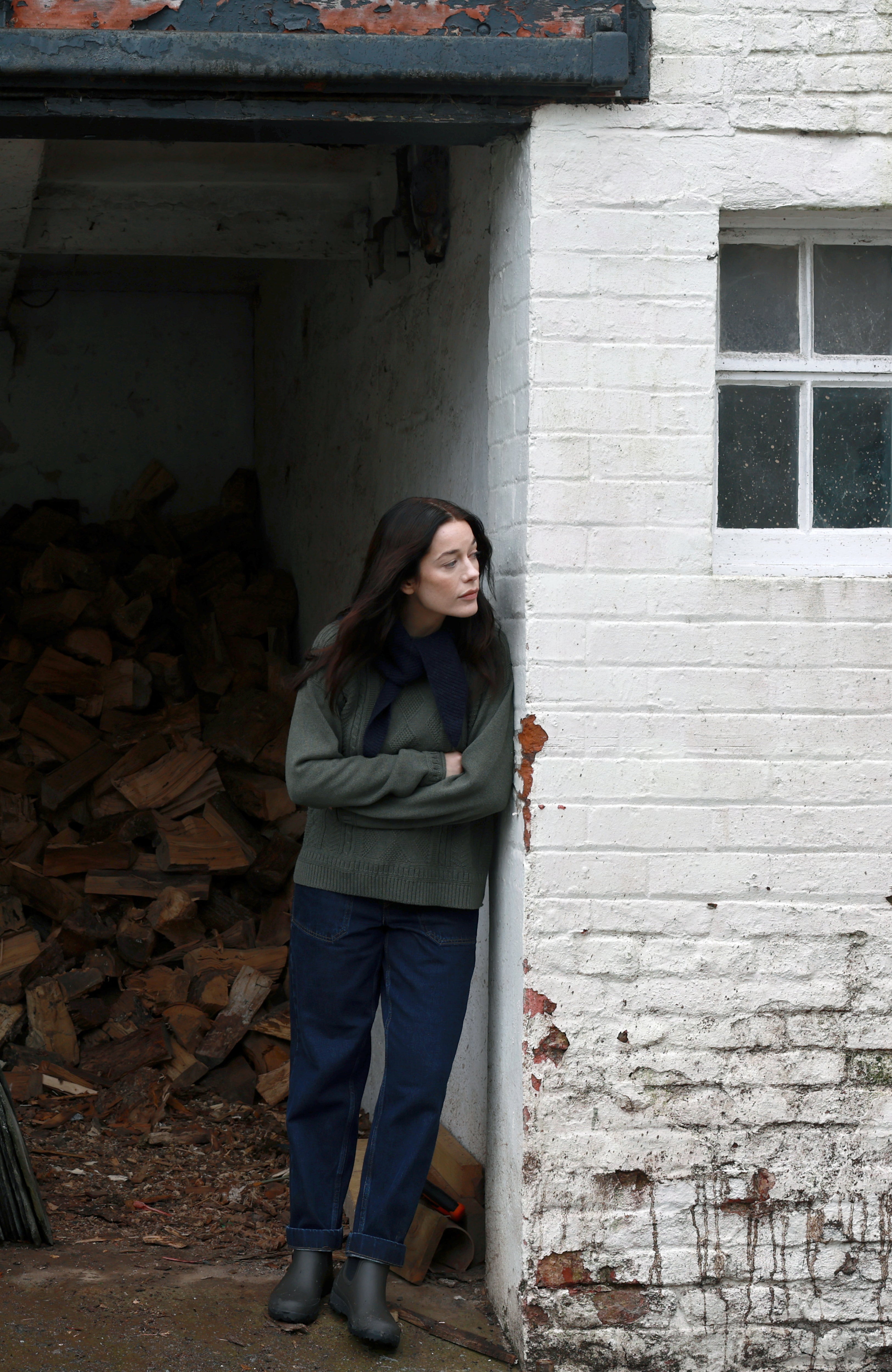 Womens Midweight Cotton Gansey Jumper