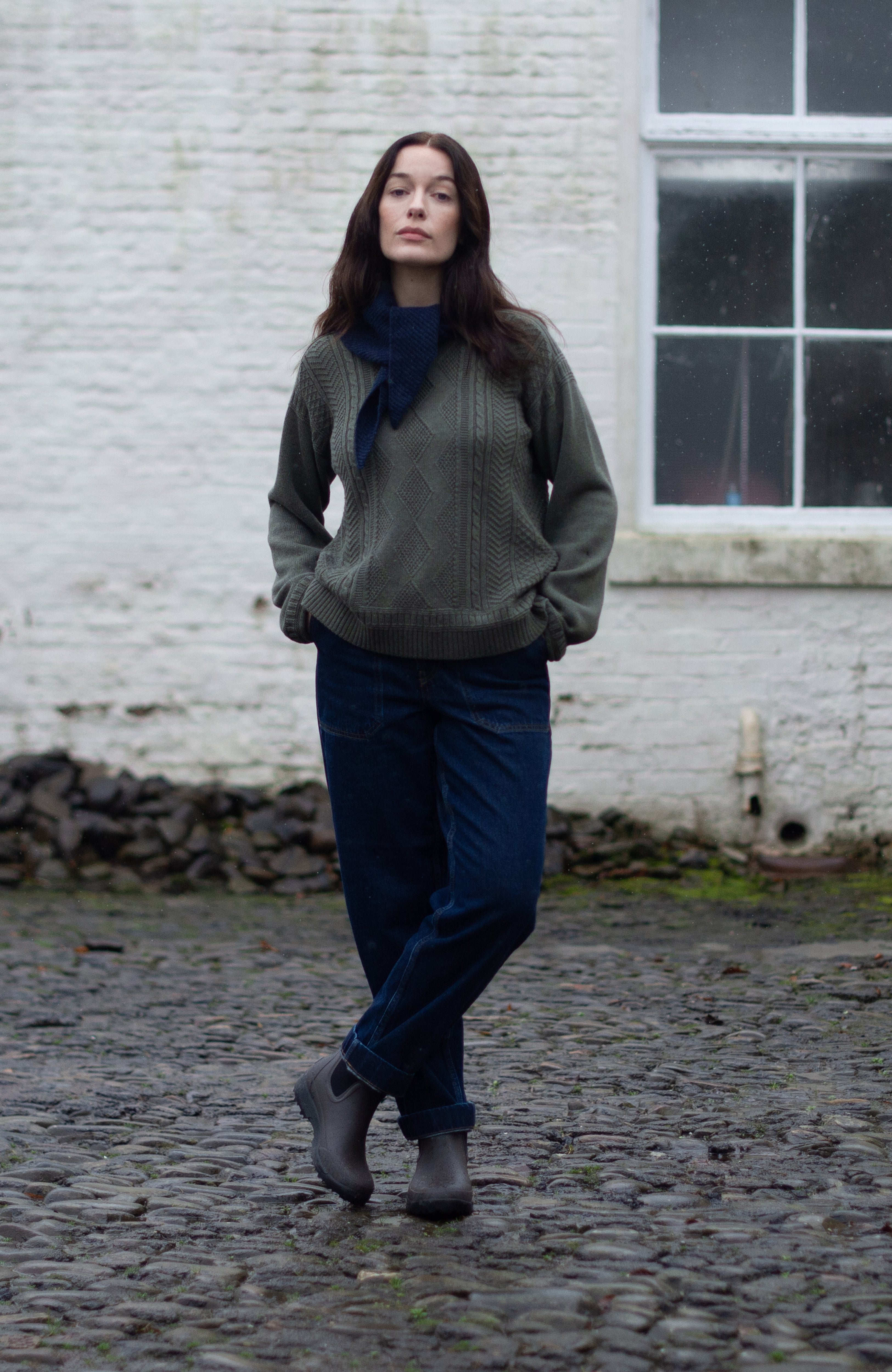 Womens Midweight Cotton Gansey Jumper