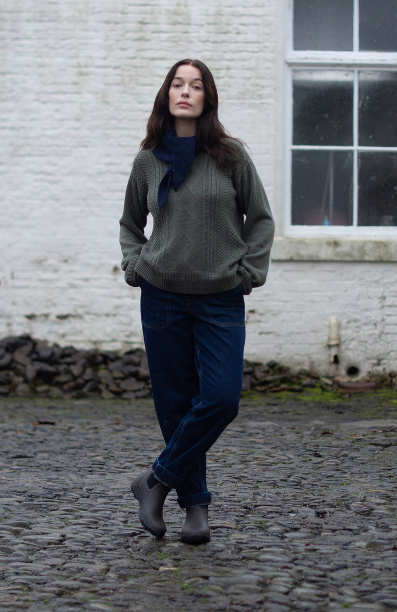 Womens Midweight Cotton Gansey Jumper