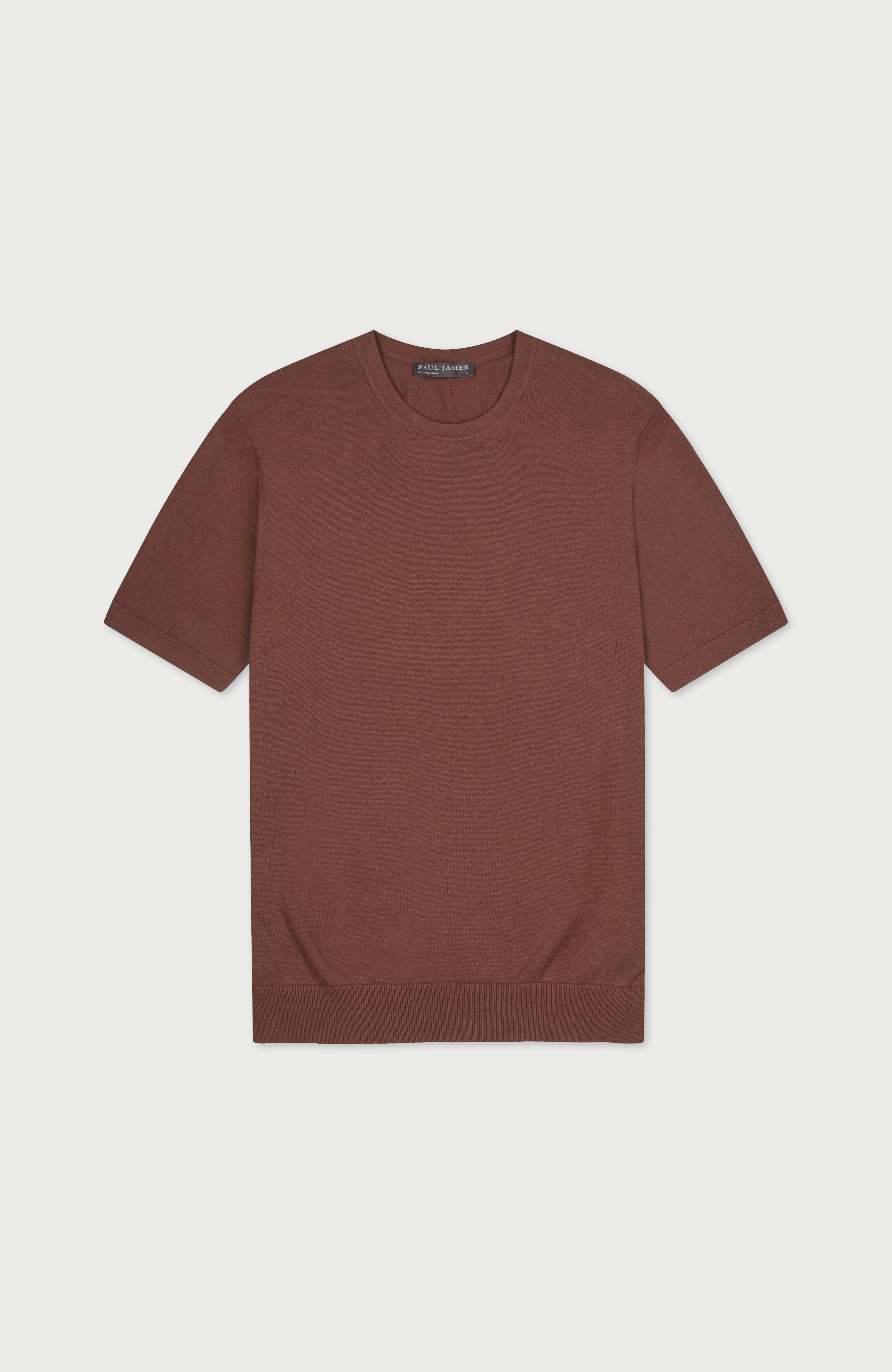Mens Lightweight Organic Cotton Linen Short Sleeve Jumper