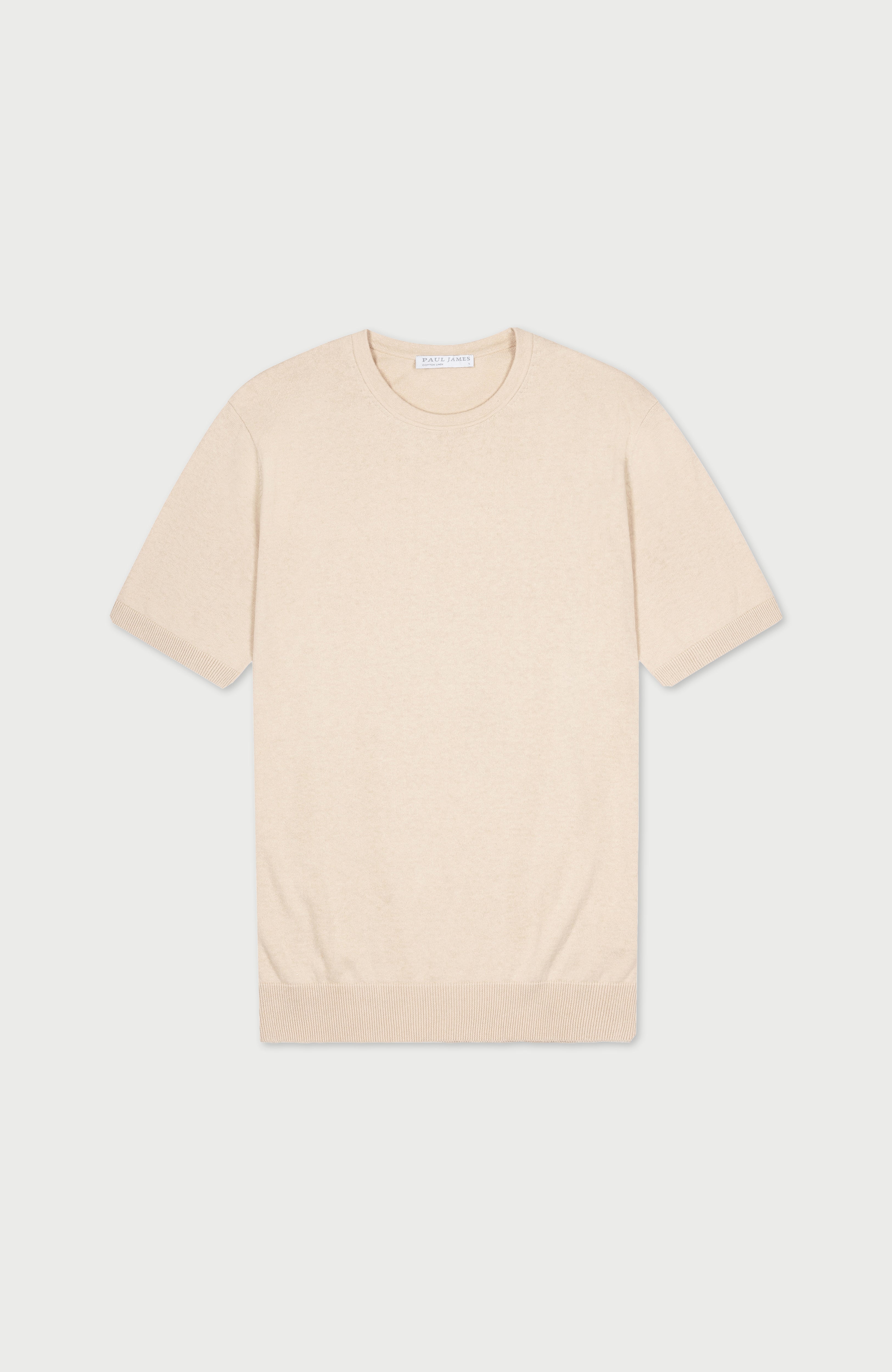 Mens Lightweight Organic Cotton Linen Short Sleeve Jumper