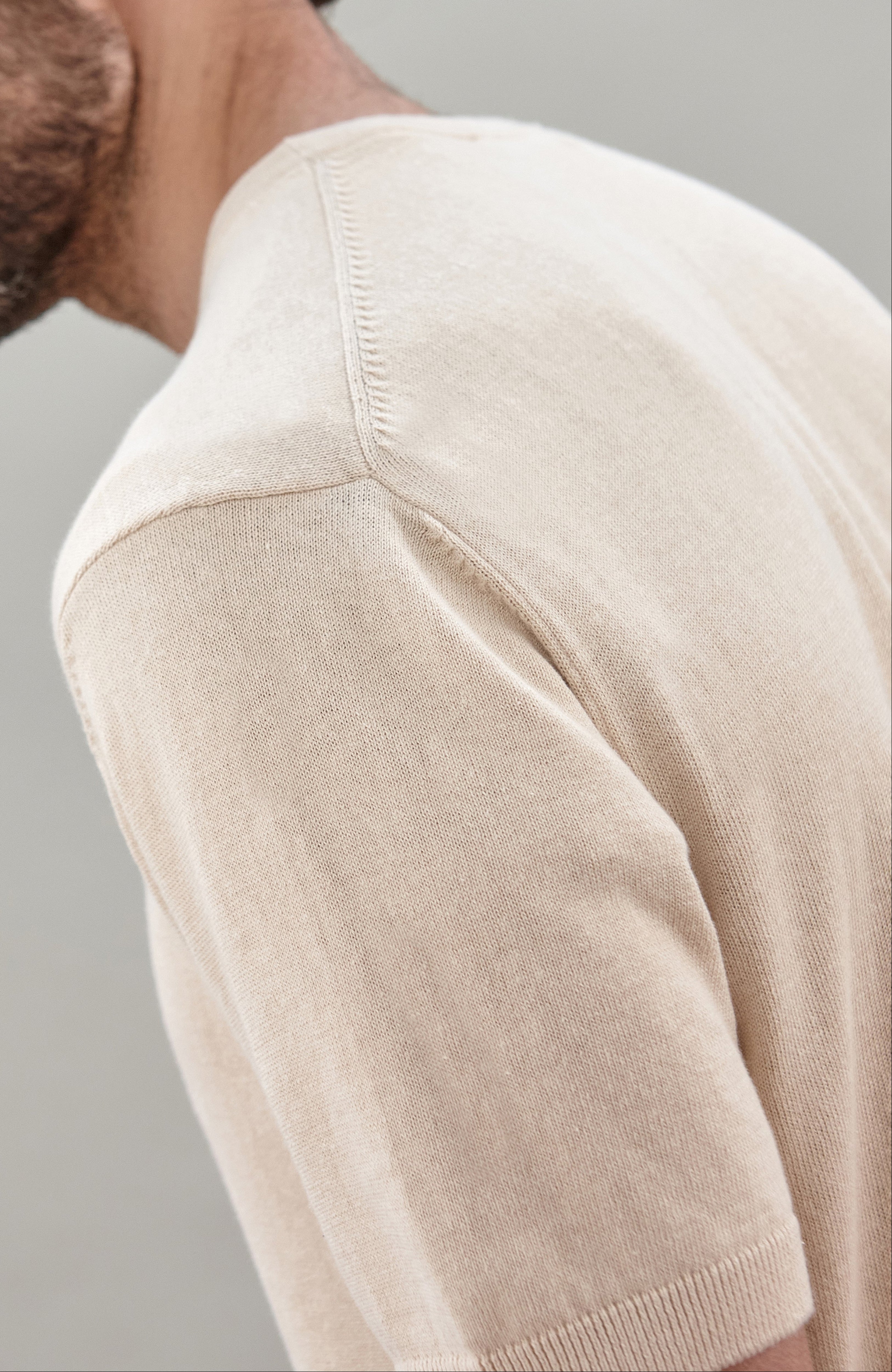 Mens Lightweight Organic Cotton Linen Short Sleeve Jumper
