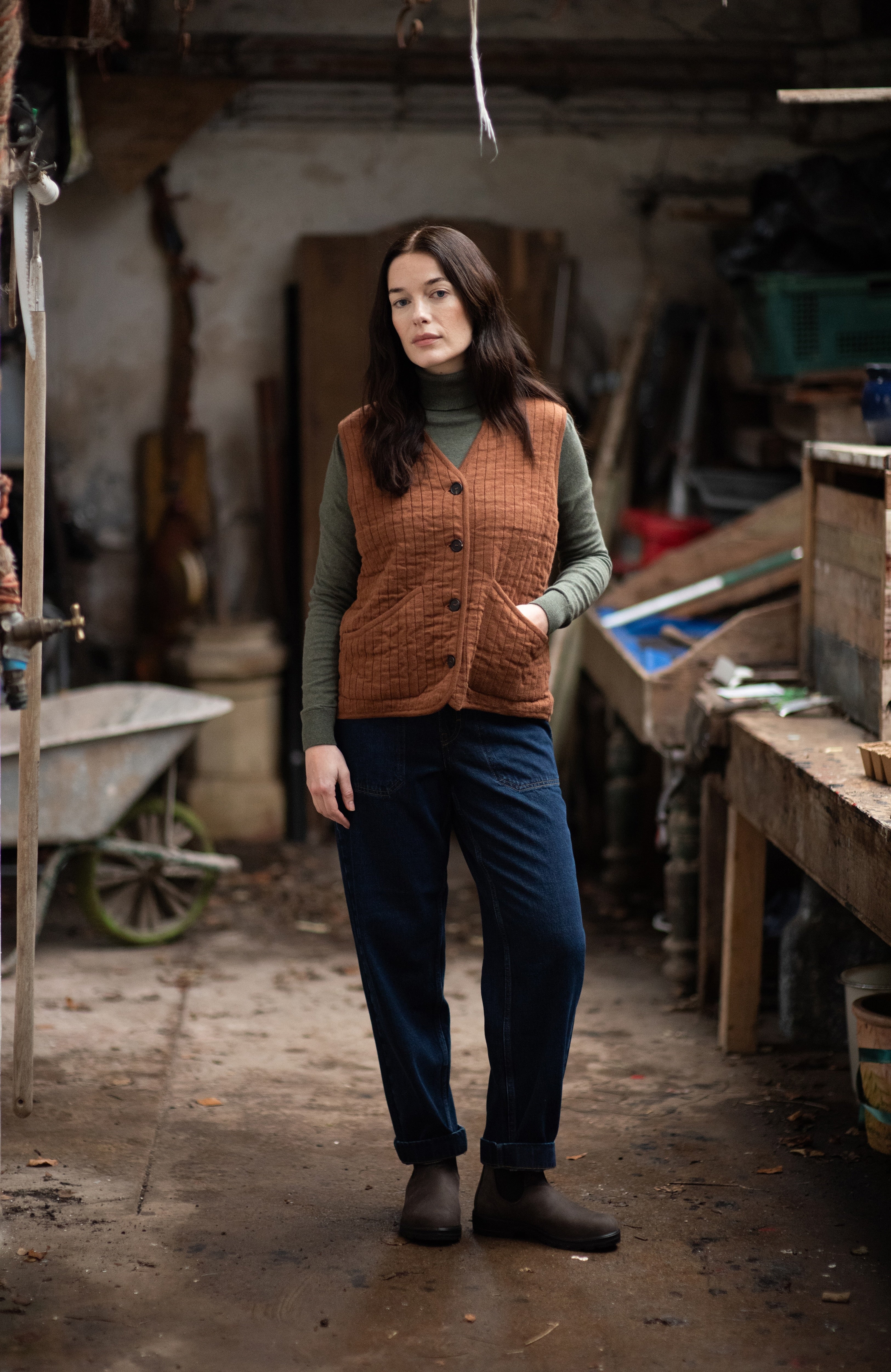 Womens Cotton Quilted Gilet