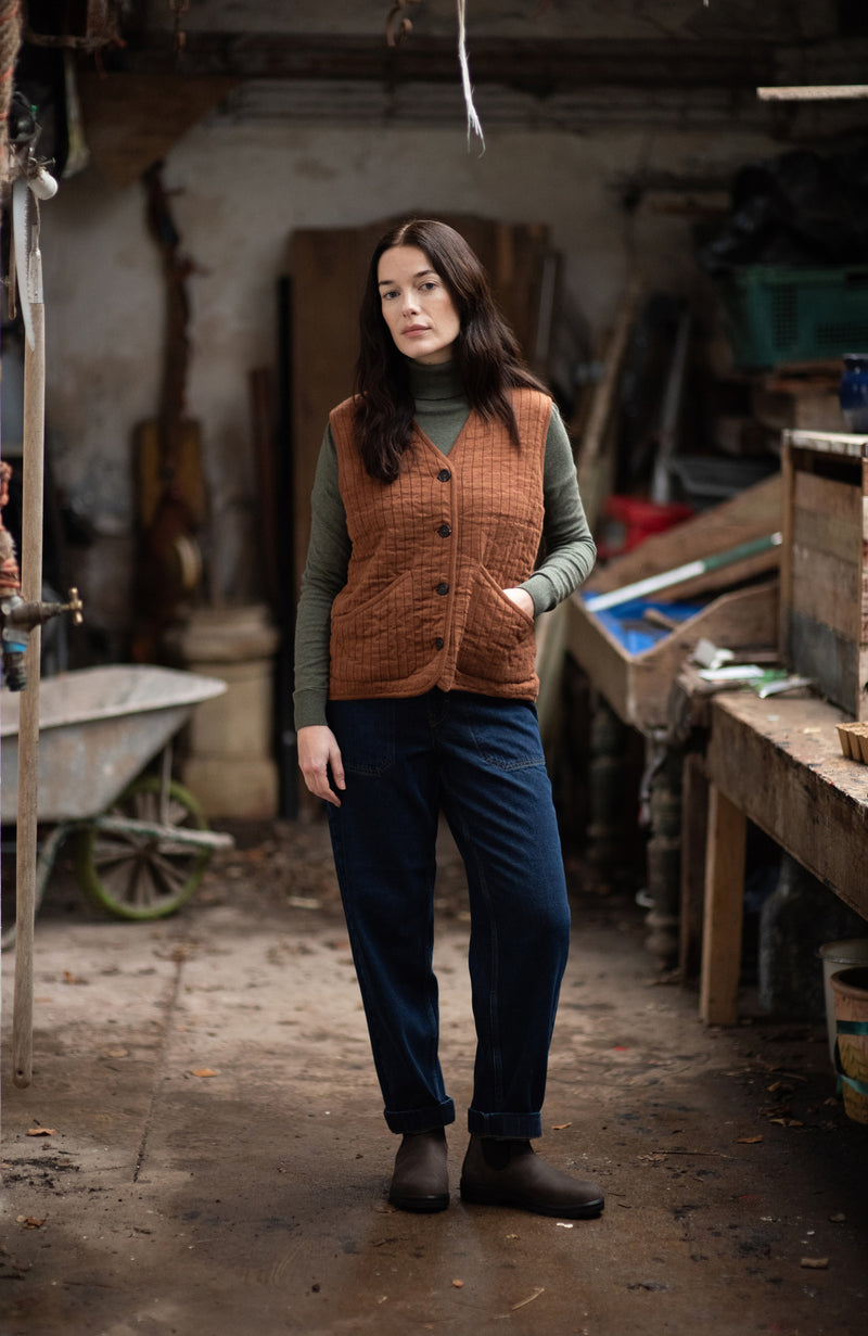 Womens Cotton Quilted Gilet