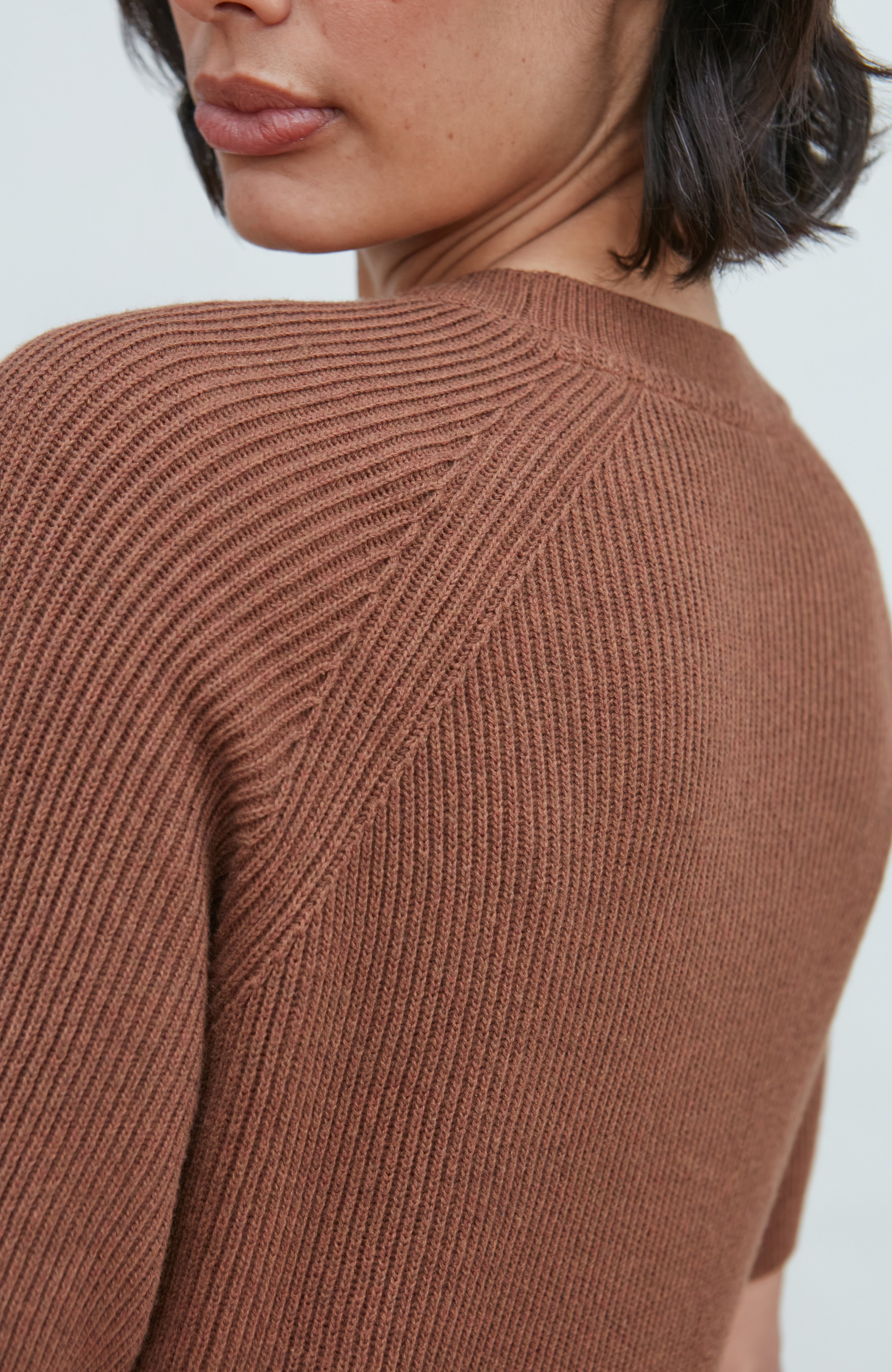 Womens Lightweight Cotton Rib Stripe Top
