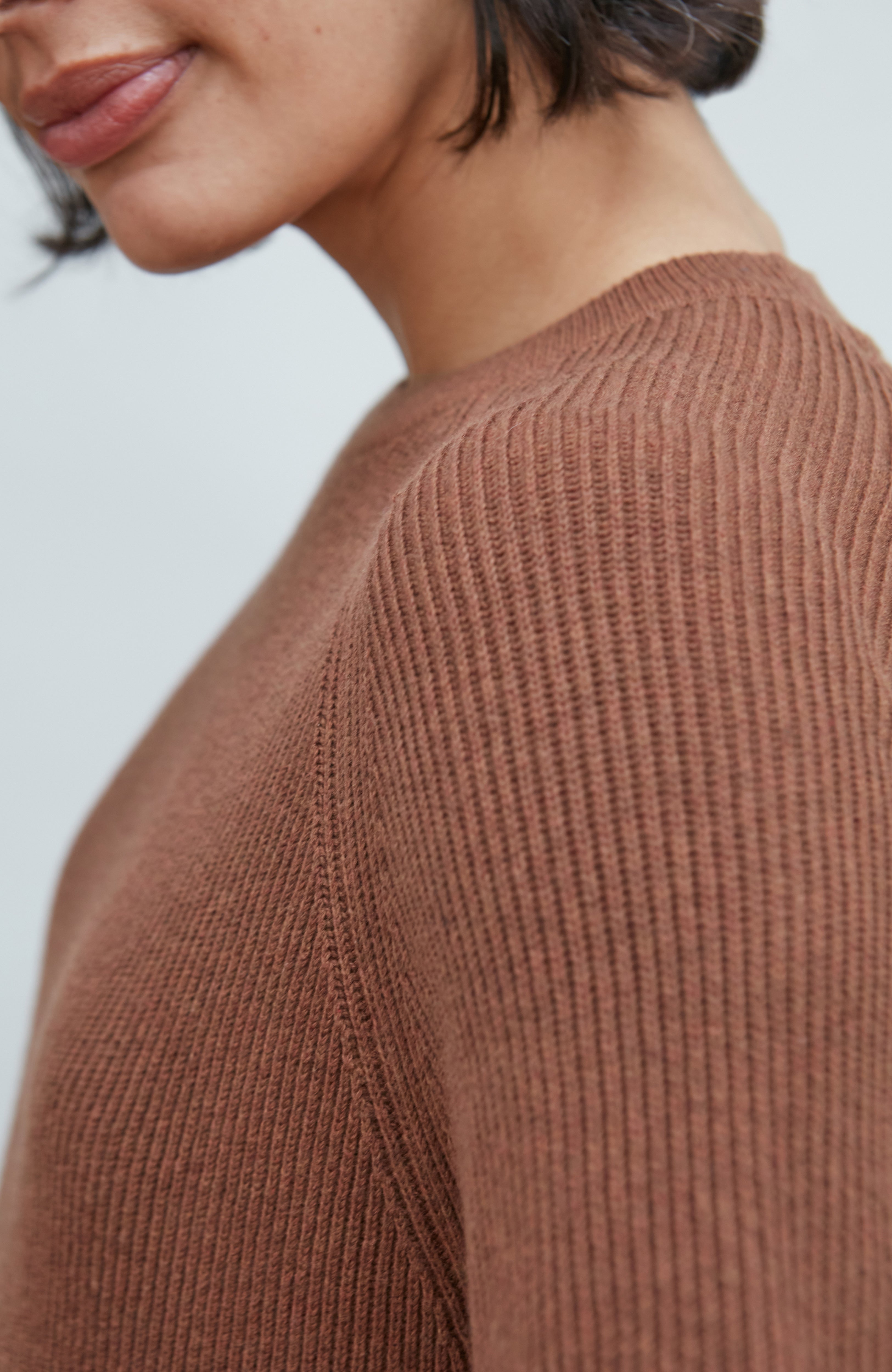 Womens Lightweight Cotton Rib Stripe Top