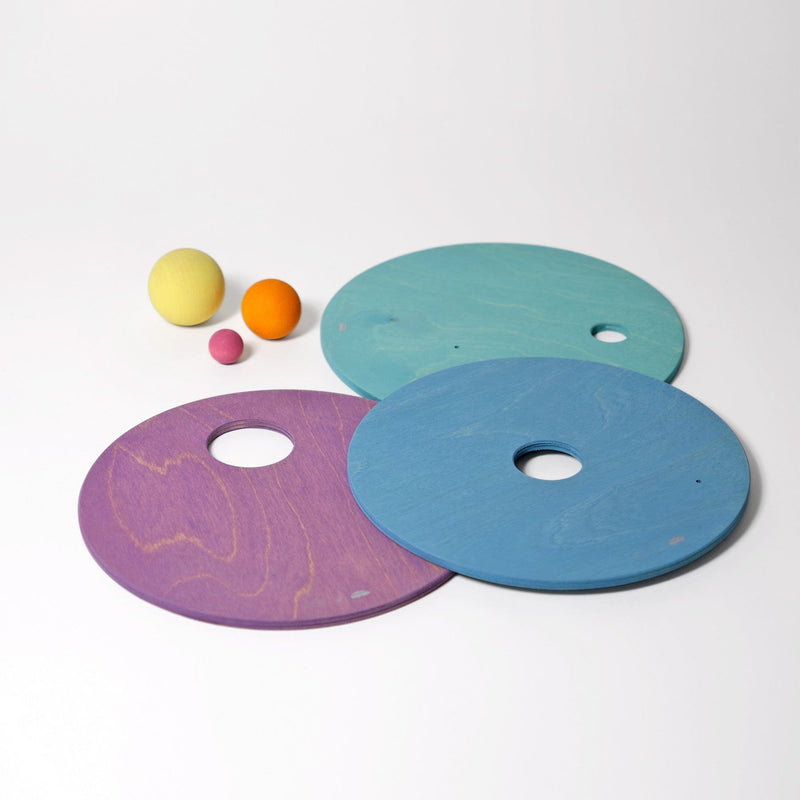 Grimm's Rolling Discs Set for Stapelstein - Cool Pastel
