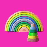 Grimm's Rainbow Neon Green 10 Piece Small Conical Tower Neon Green