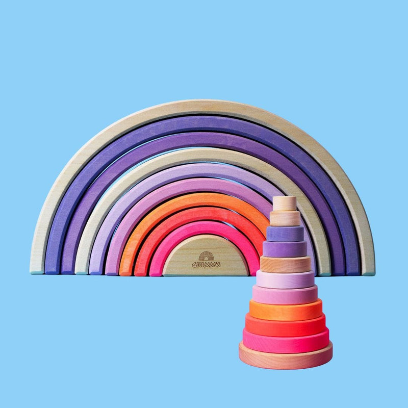 Grimm's Rainbow Neon Pink 10 Piece Conical Tower Neon Pink