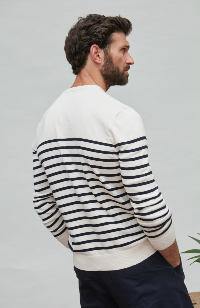 Mens Lightweight Cotton Striped Breton Sweater