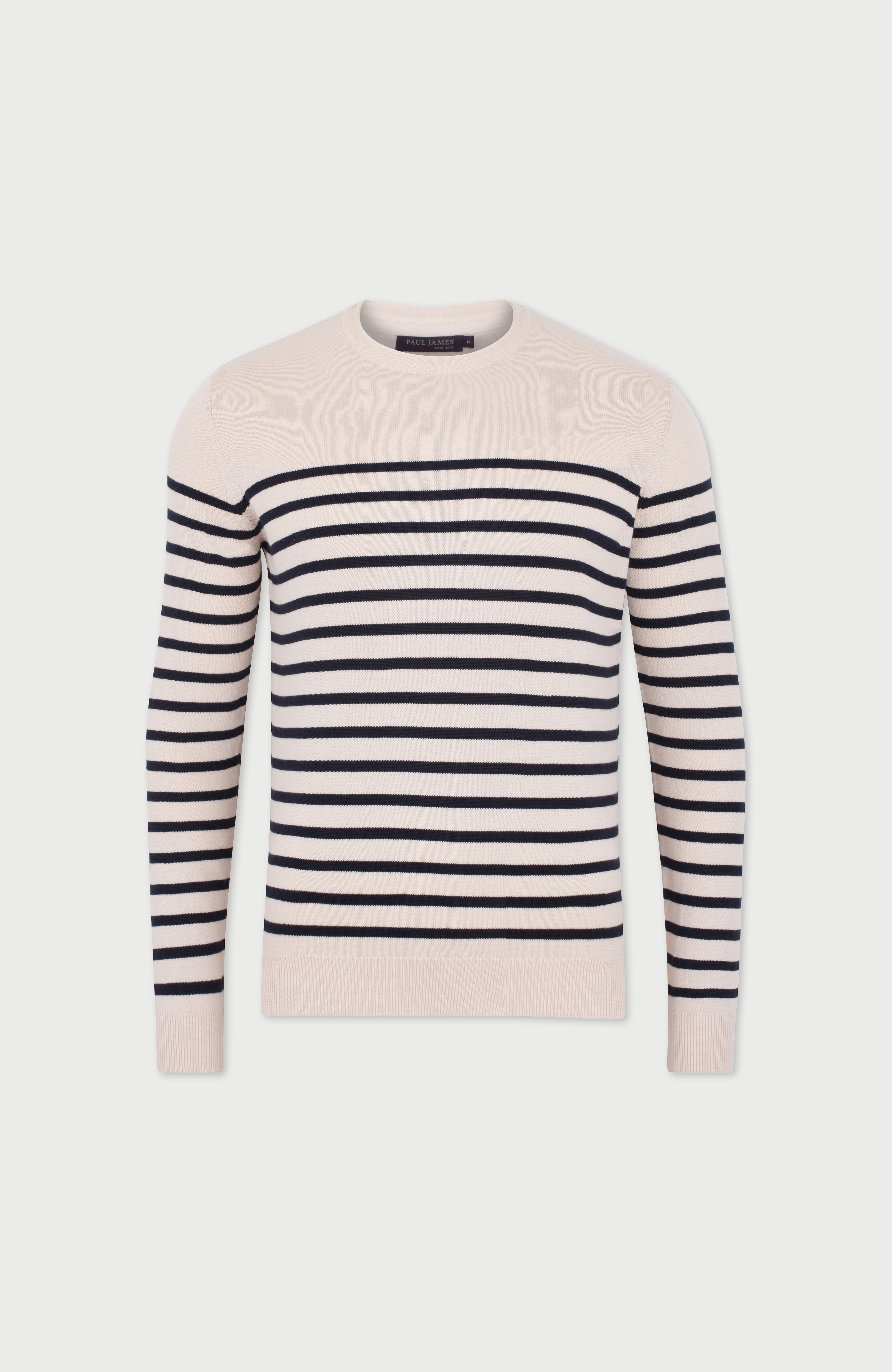 Mens Lightweight Cotton Striped Breton Sweater