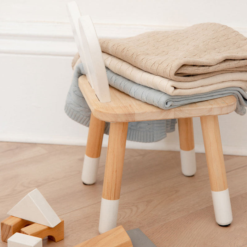 Baby Pure Cotton Fine Gauge Cable Baby Blanket