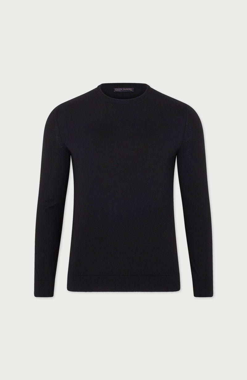 Mens Superfine Merino Silk Crew Neck Jumper