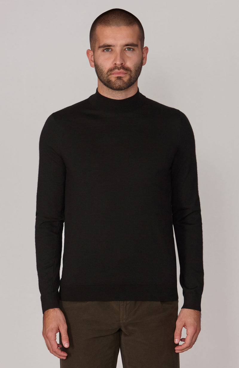 Mens Superfine Merino Mock Turtle Neck Jumper
