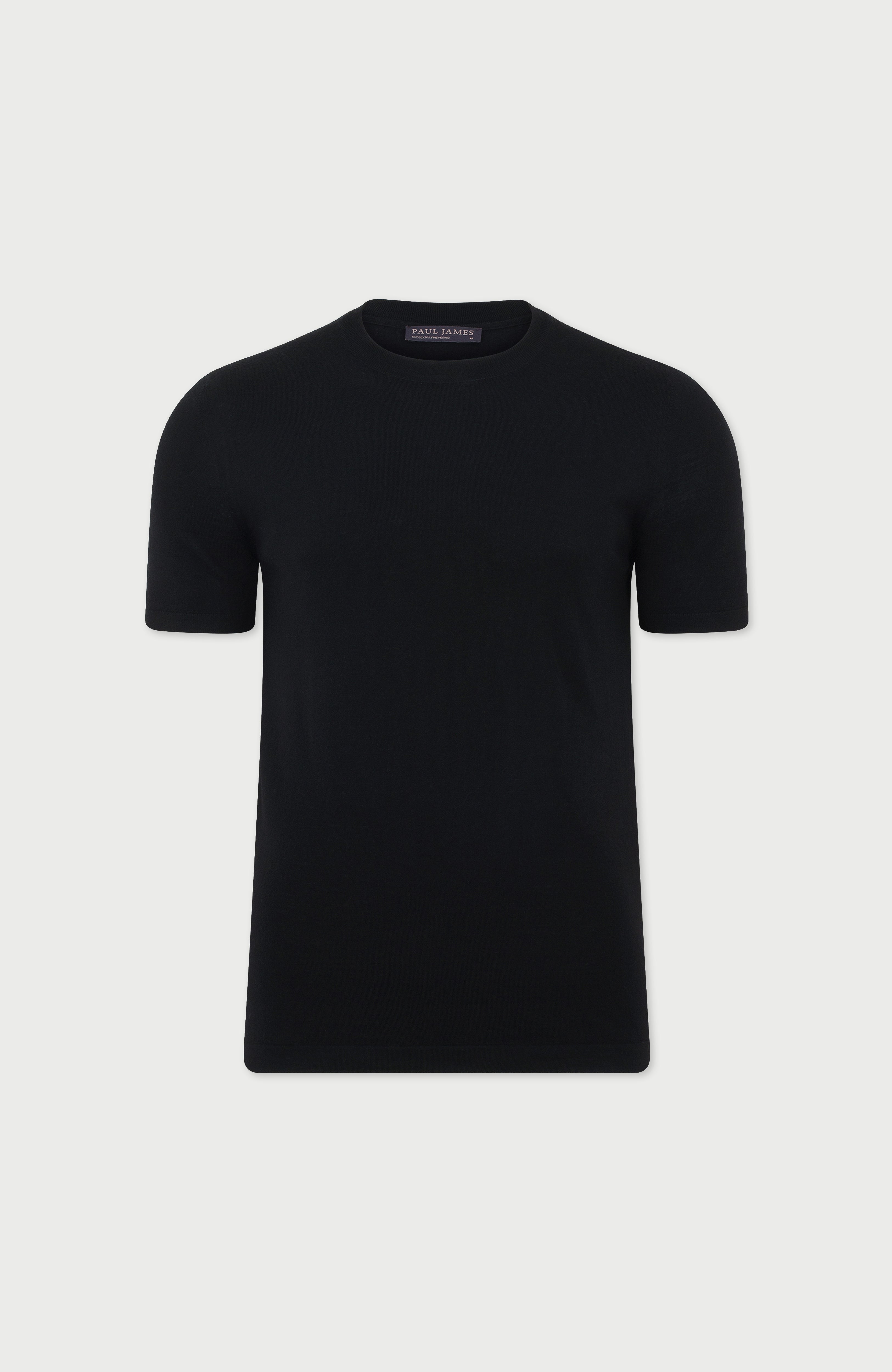 Mens Superfine Merino Wool Knitted T-Shirt