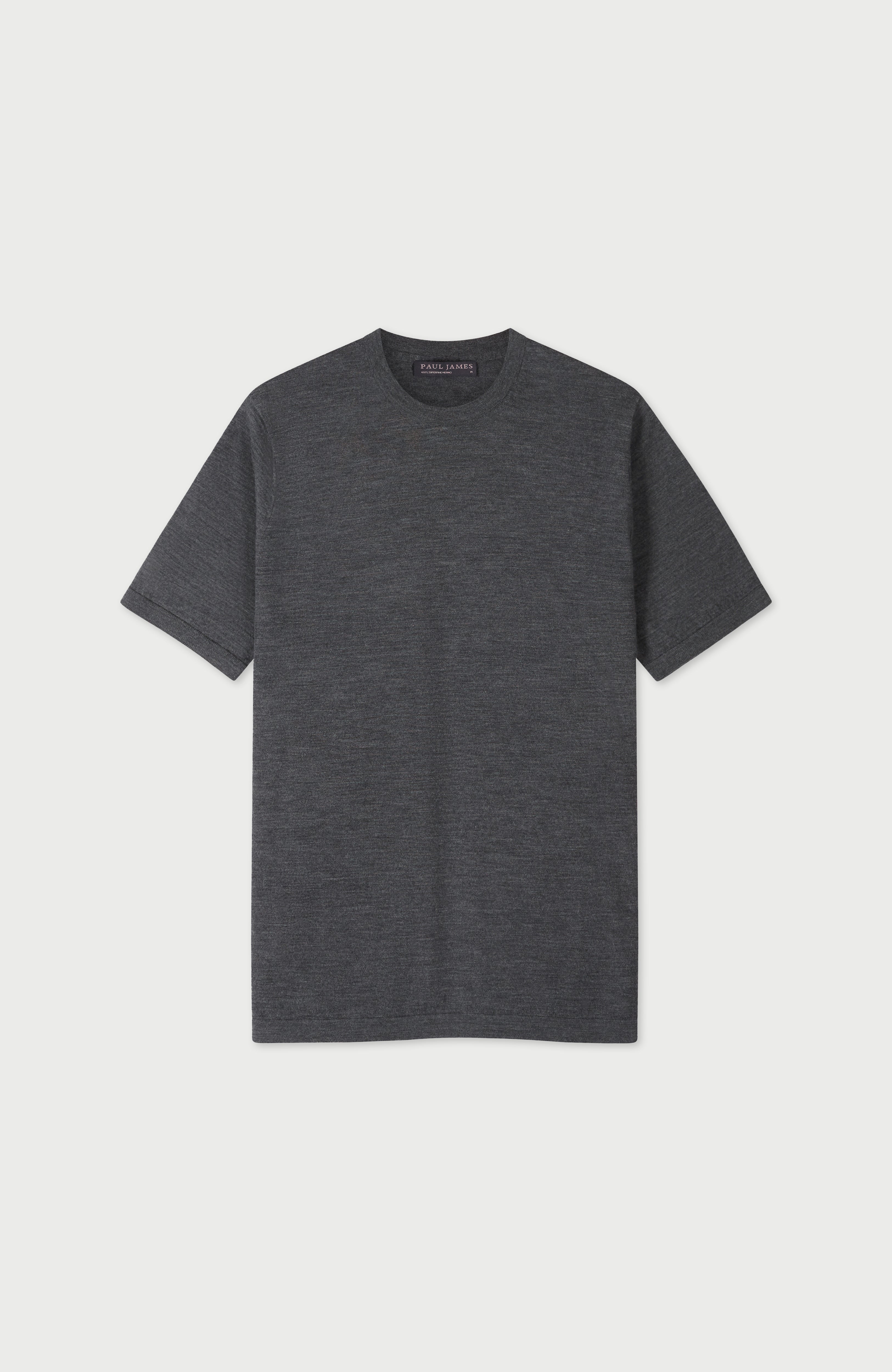 Mens Superfine Merino Wool Knitted T-Shirt
