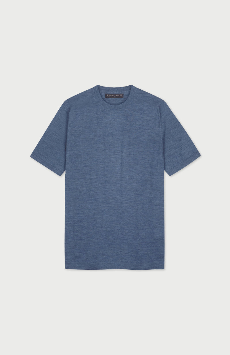 Mens Superfine Merino Wool Knitted T-Shirt