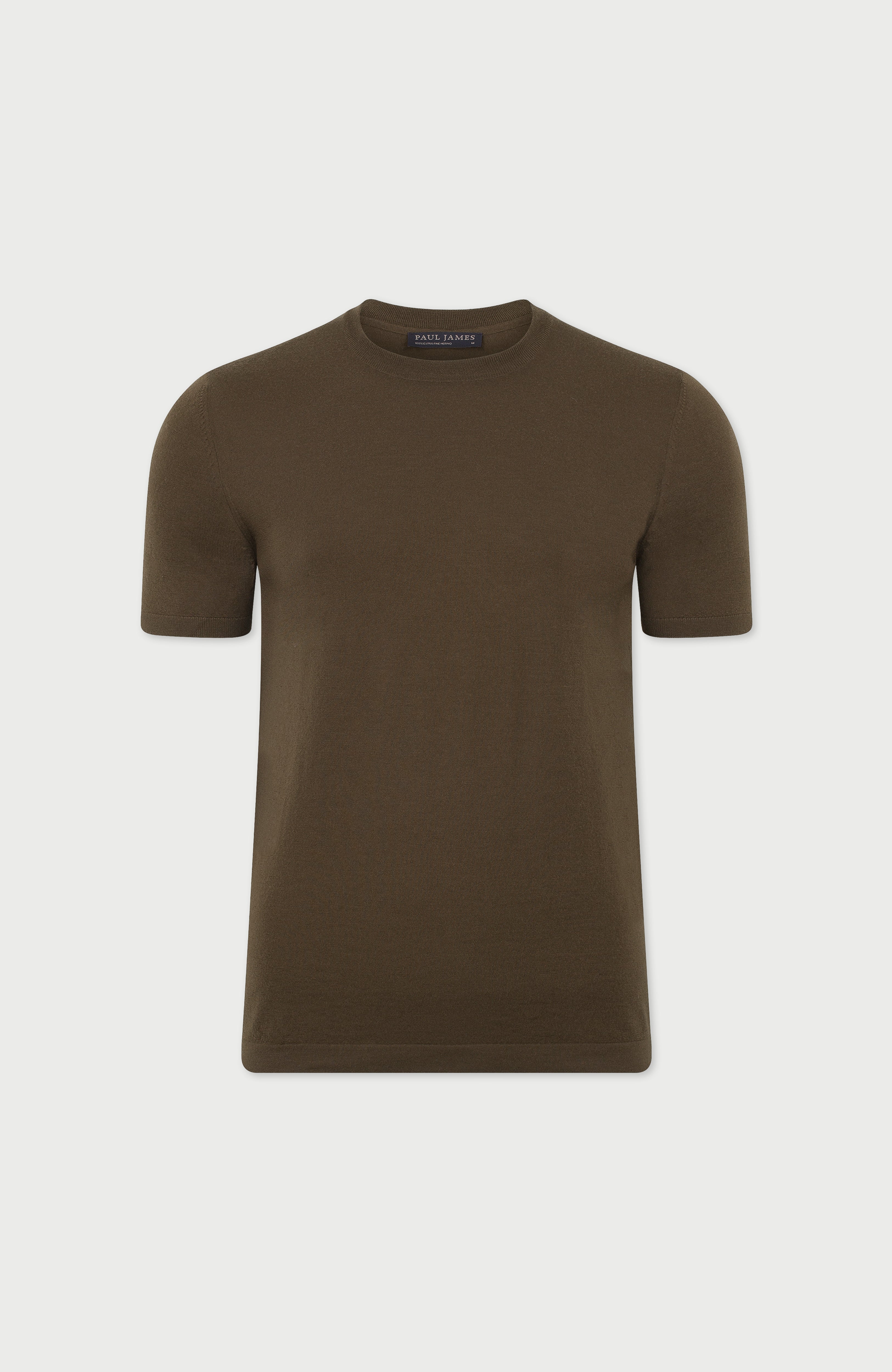 Mens Superfine Merino Wool Knitted T-Shirt
