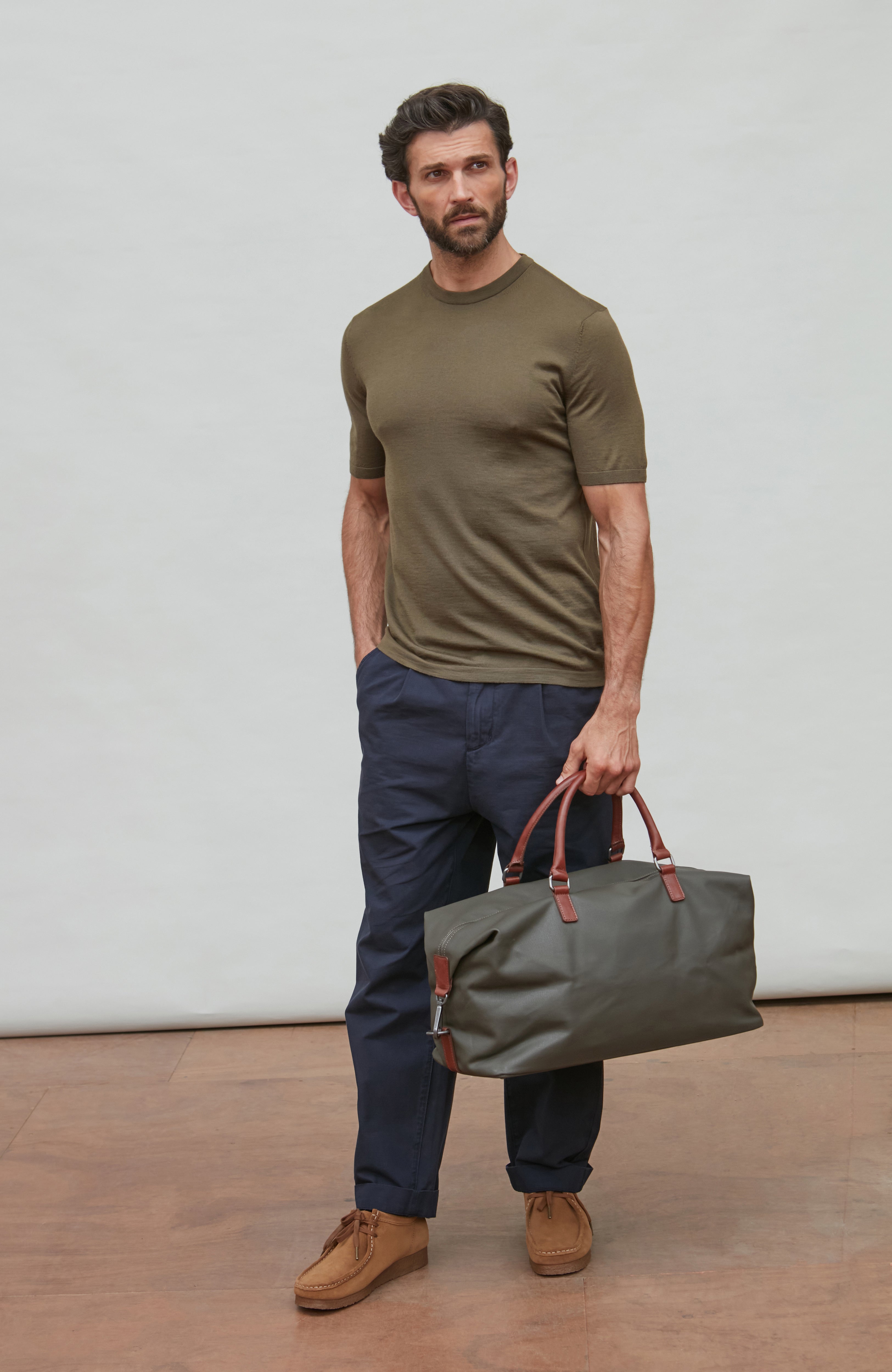 Mens Superfine Merino Wool Knitted T-Shirt