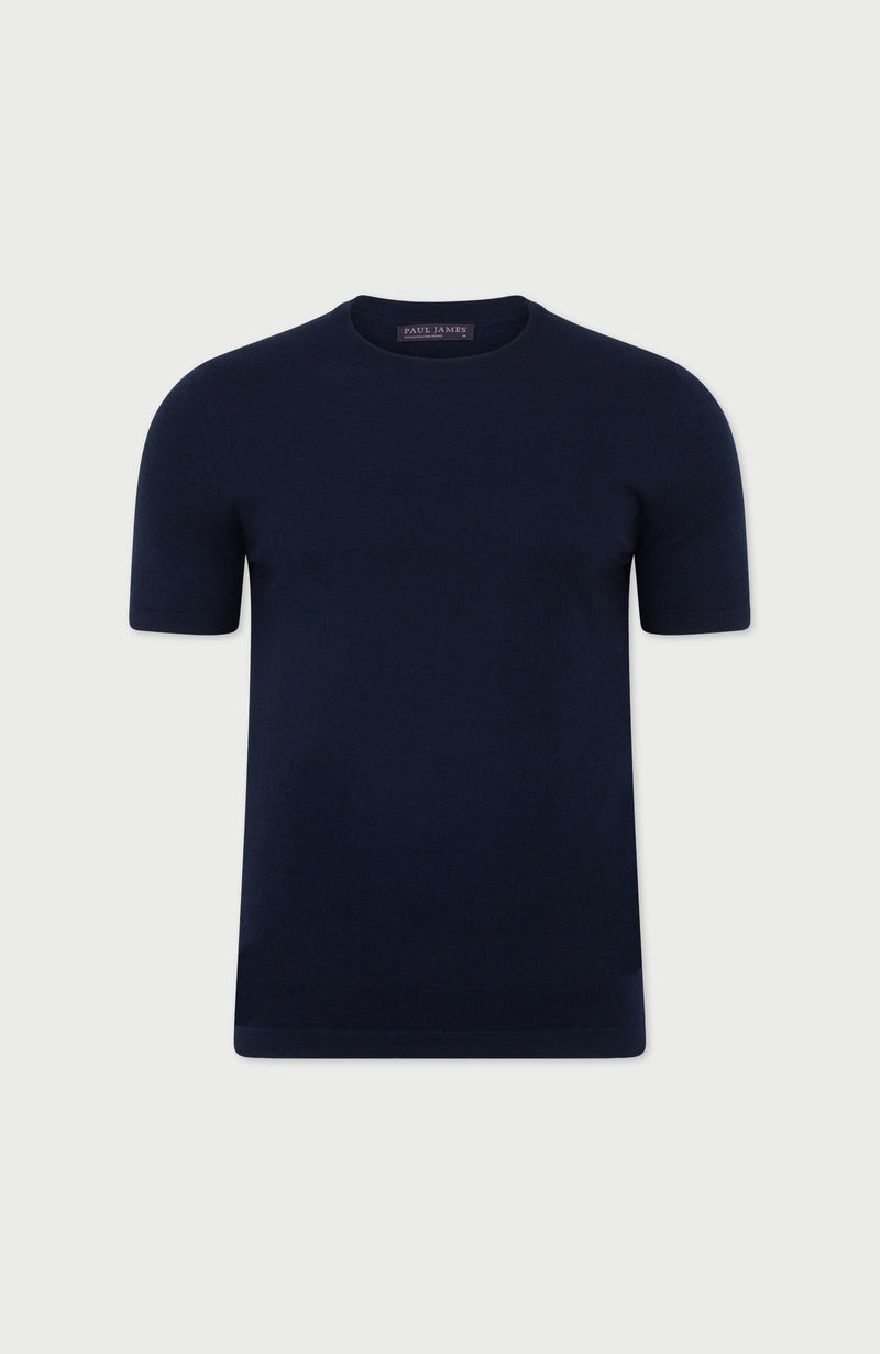 Mens Superfine Merino Wool Knitted T-Shirt