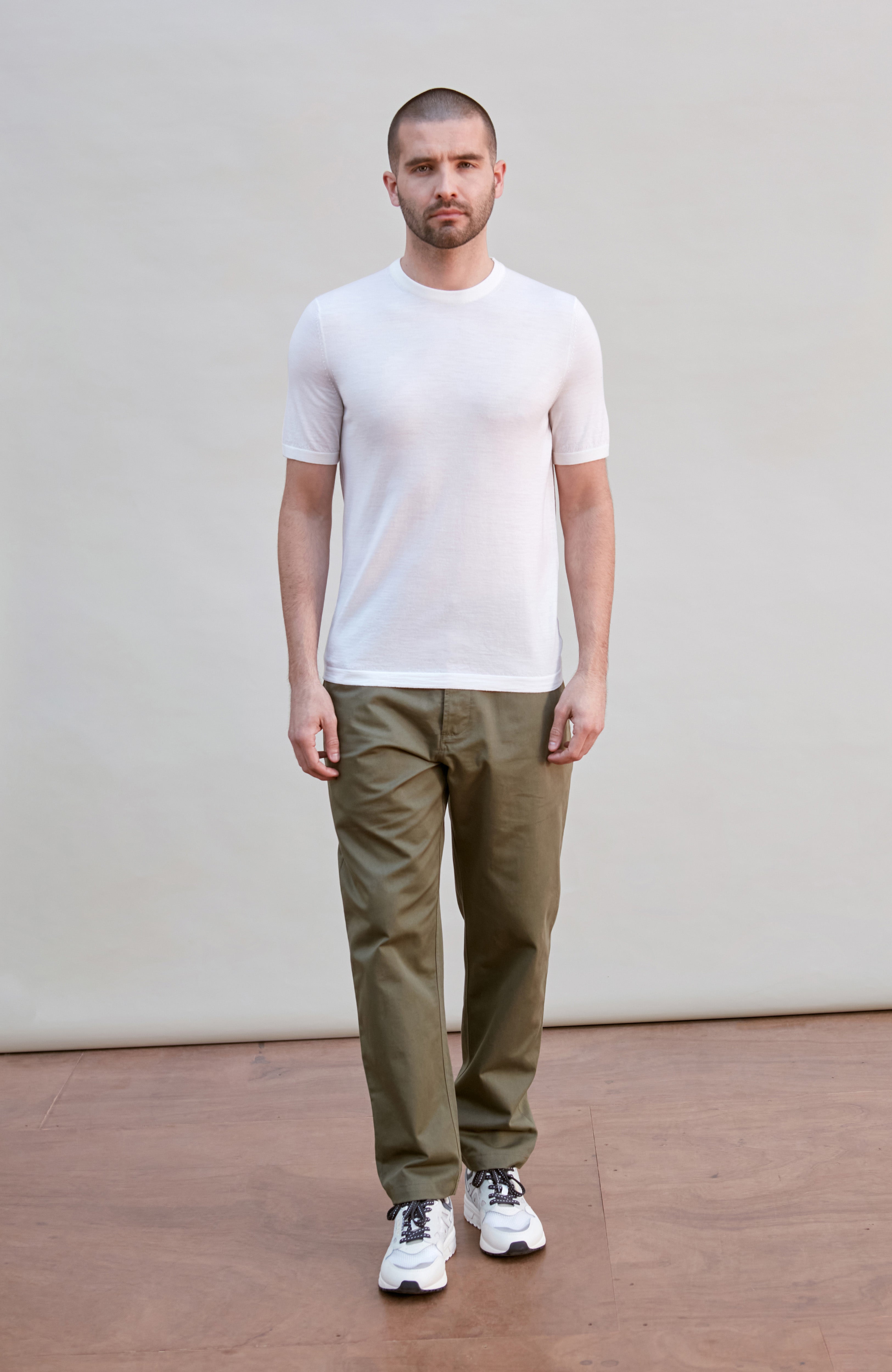 Mens Superfine Merino Wool Knitted T-Shirt