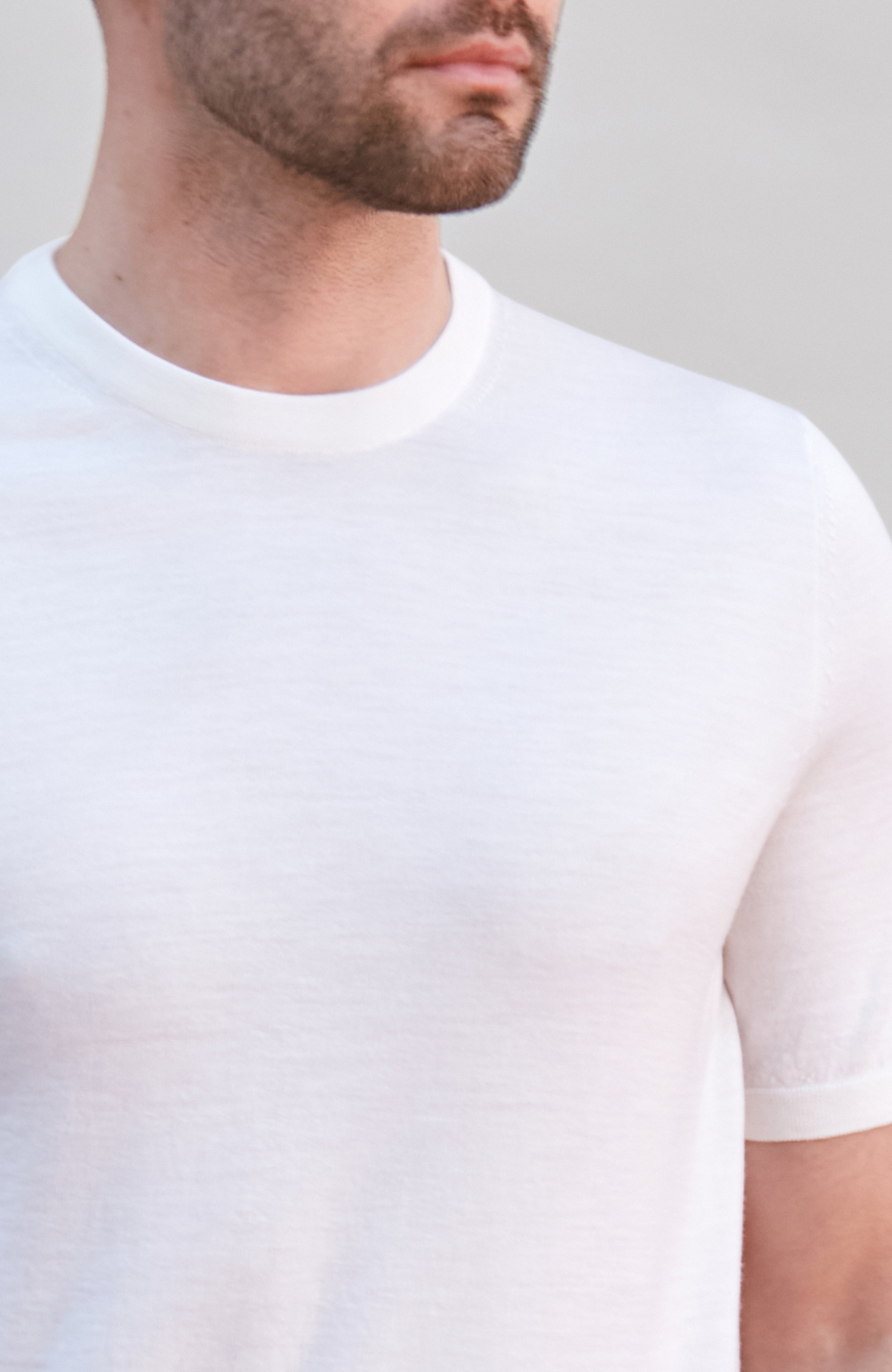 Mens Superfine Merino Wool Knitted T-Shirt