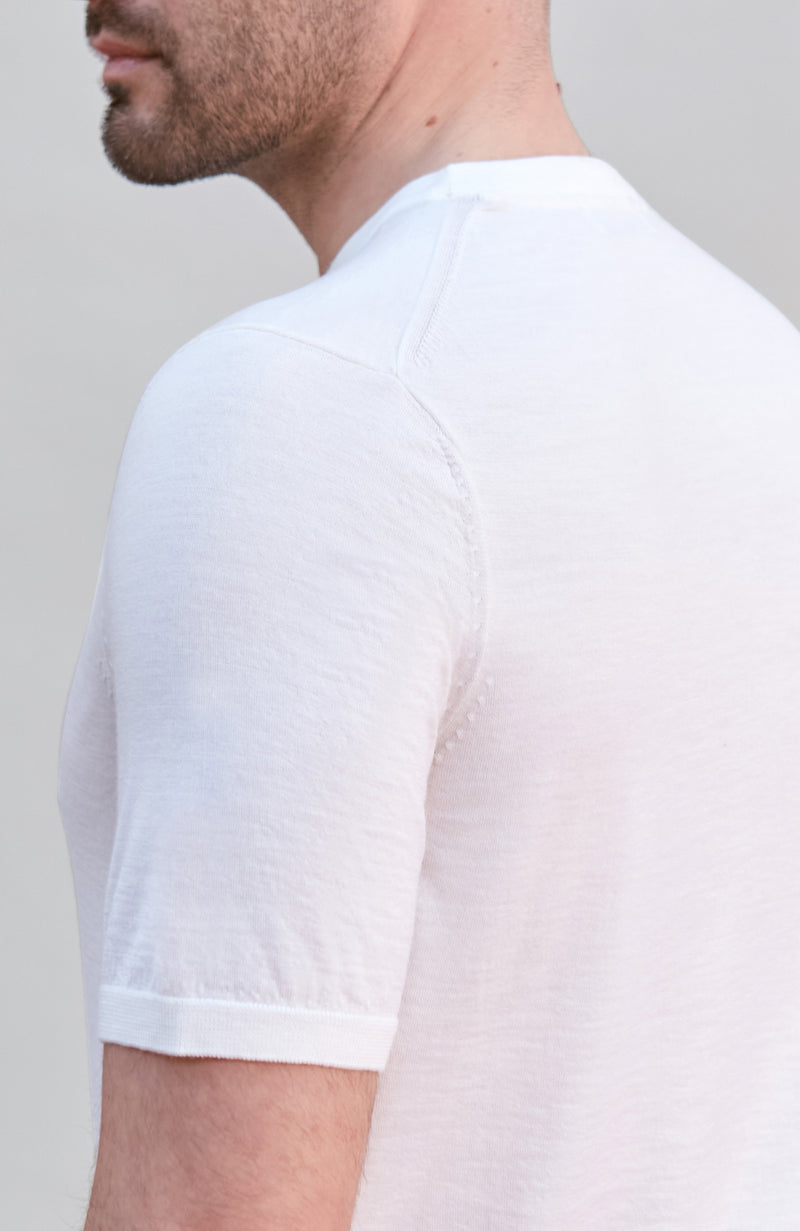 Mens Superfine Merino Wool Knitted T-Shirt