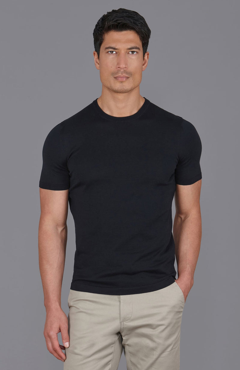 Mens Superfine Mercerised Cotton Knitted T-Shirt