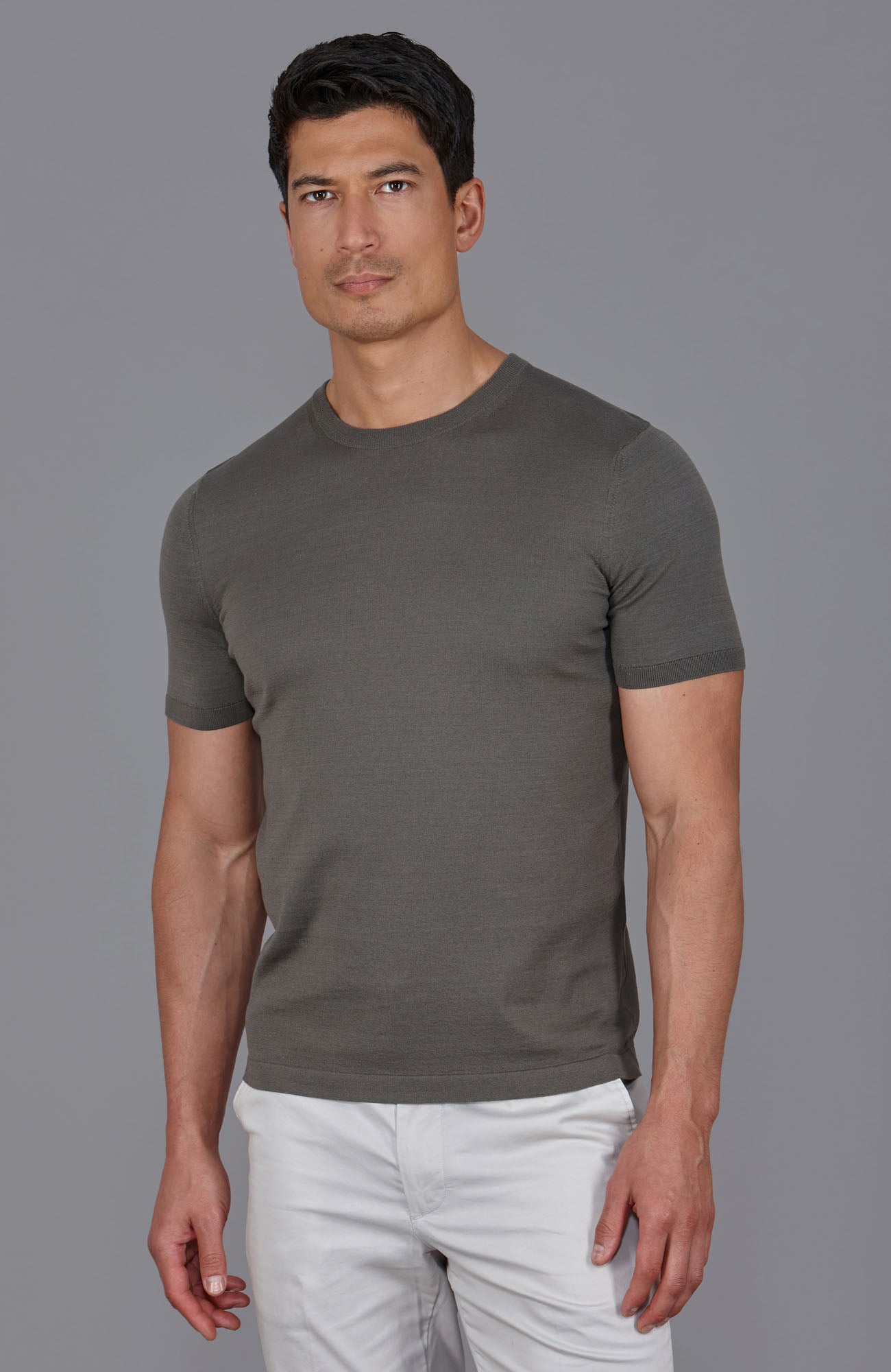 Mens Superfine Mercerised Cotton Knitted T-Shirt
