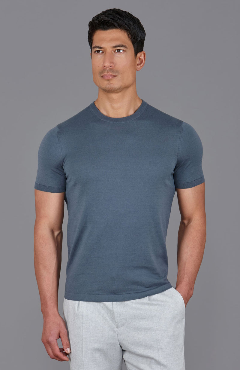 Mens Superfine Mercerised Cotton Knitted T-Shirt